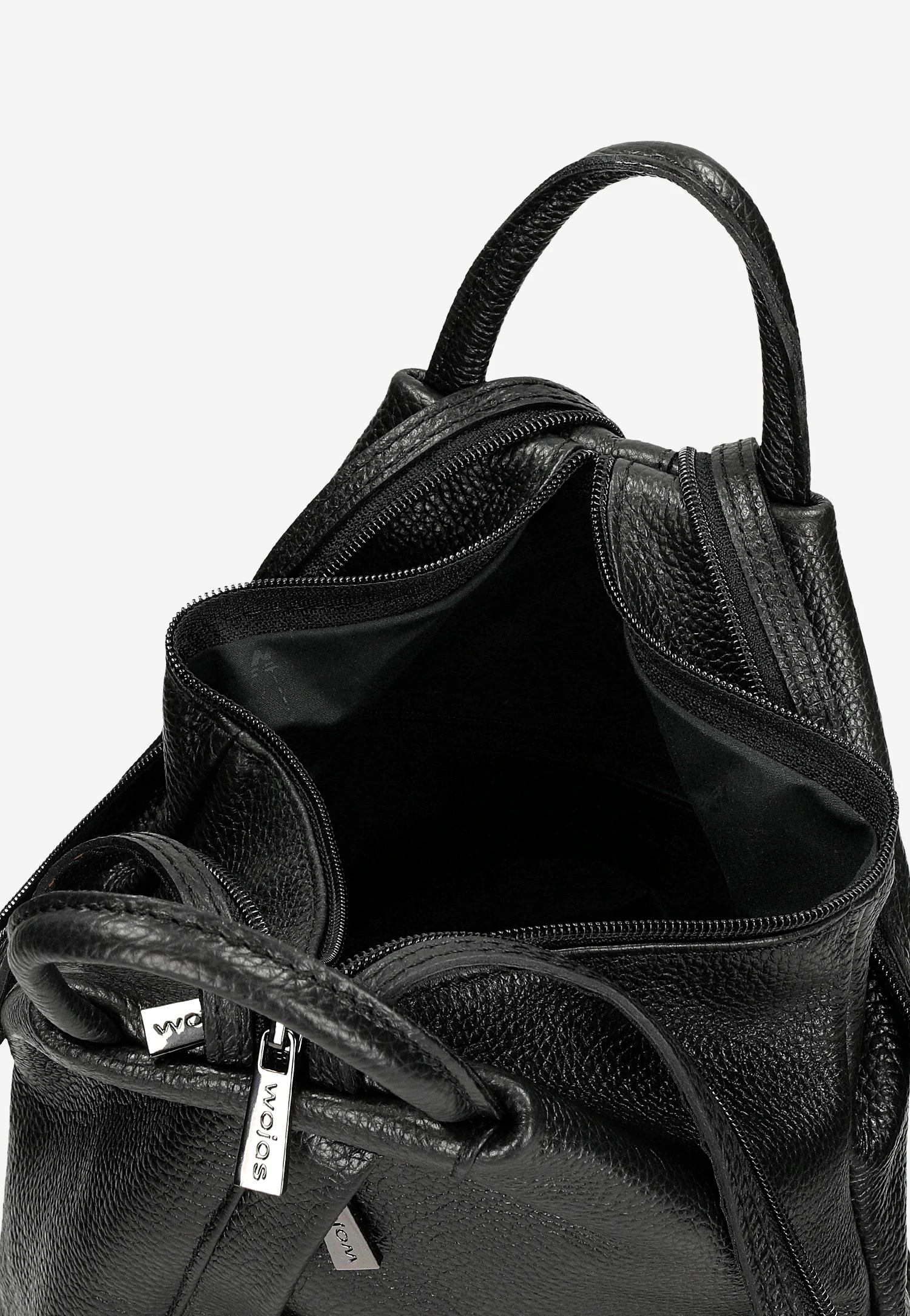 Beżowy trójkątny plecak miejski z suwakiem