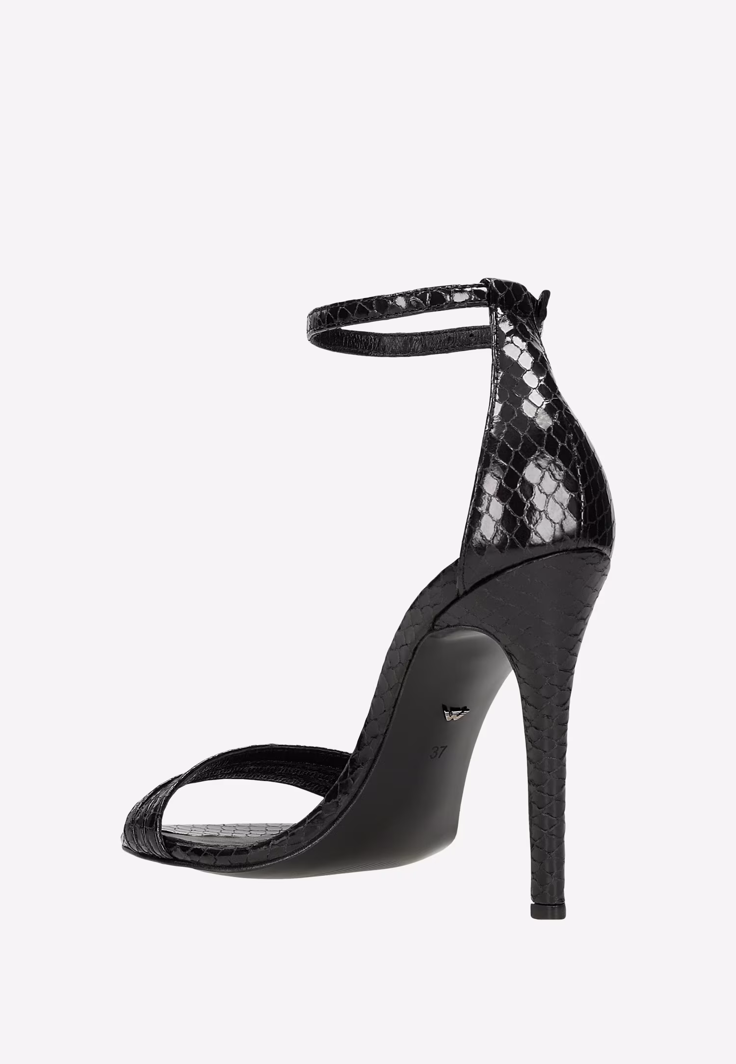 Czarne wieczorowe sandały na szpilce