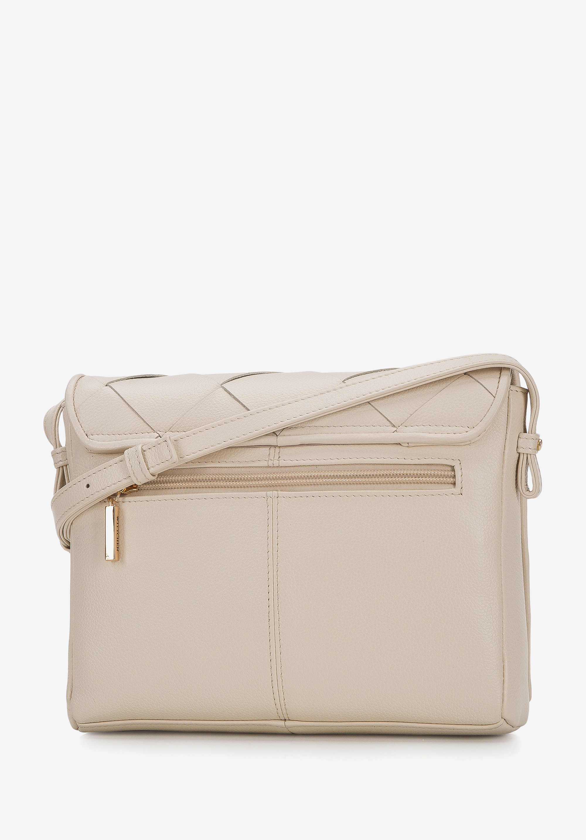 Damska listonoszka skórzana z plecionką