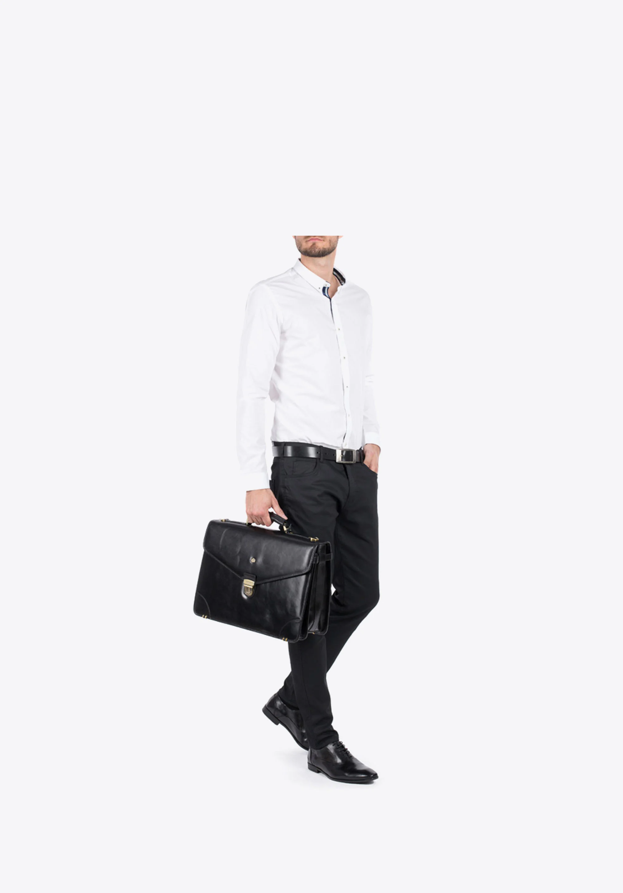 Teczka skórzana z trójkątną klapą