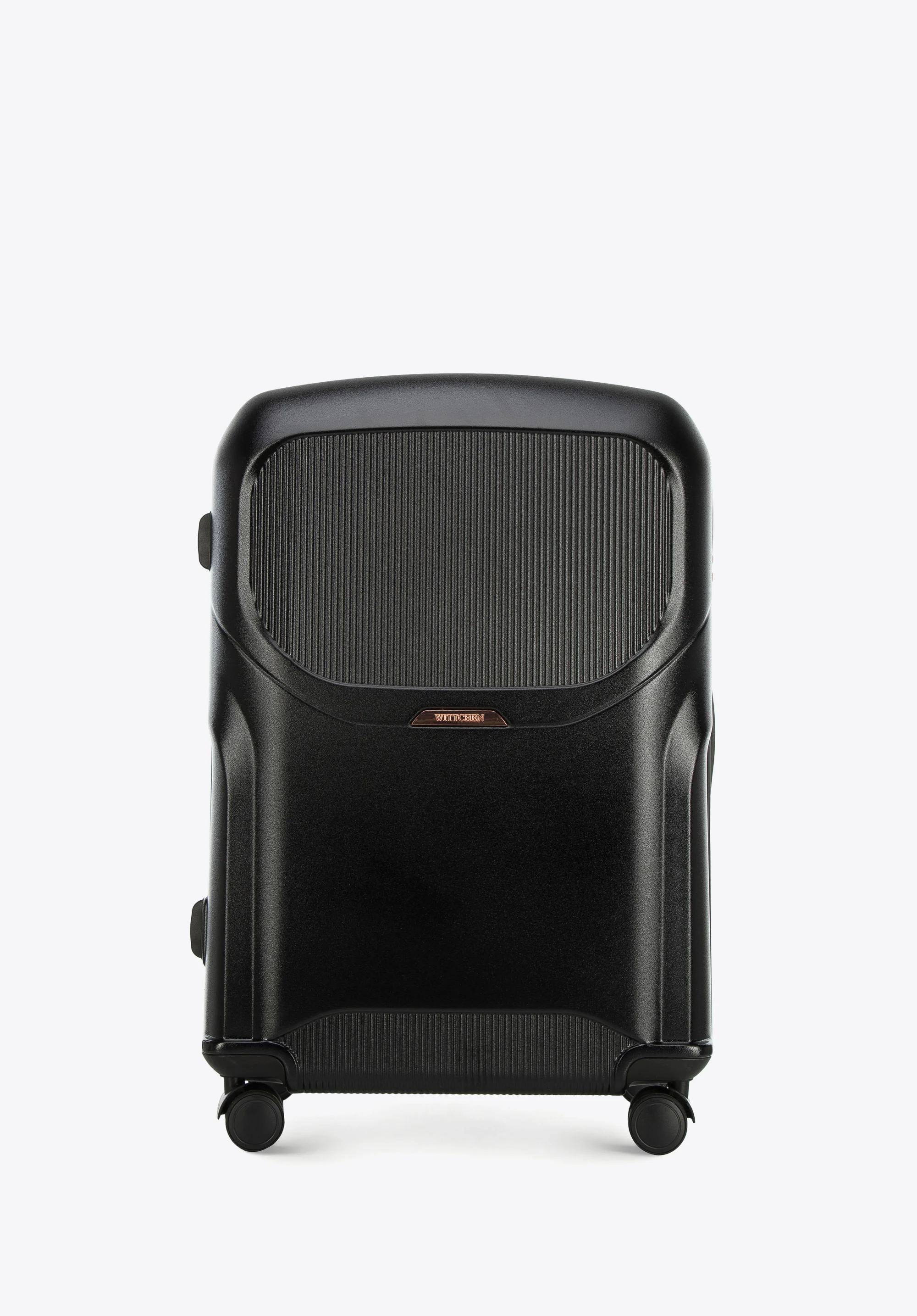 Walizka kabinowa z polikarbonu z suwakiem w kolorze różowego złota