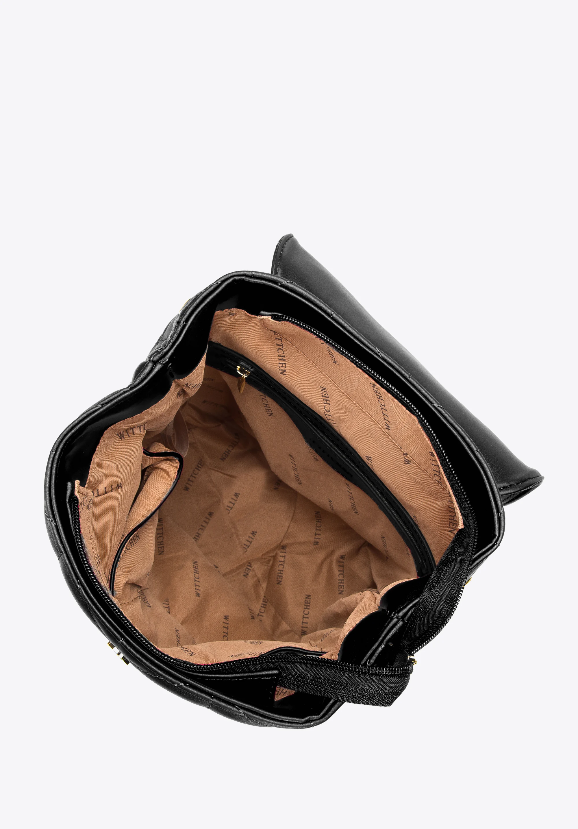 Damski plecak z ekoskóry pikowanej w trójkąty