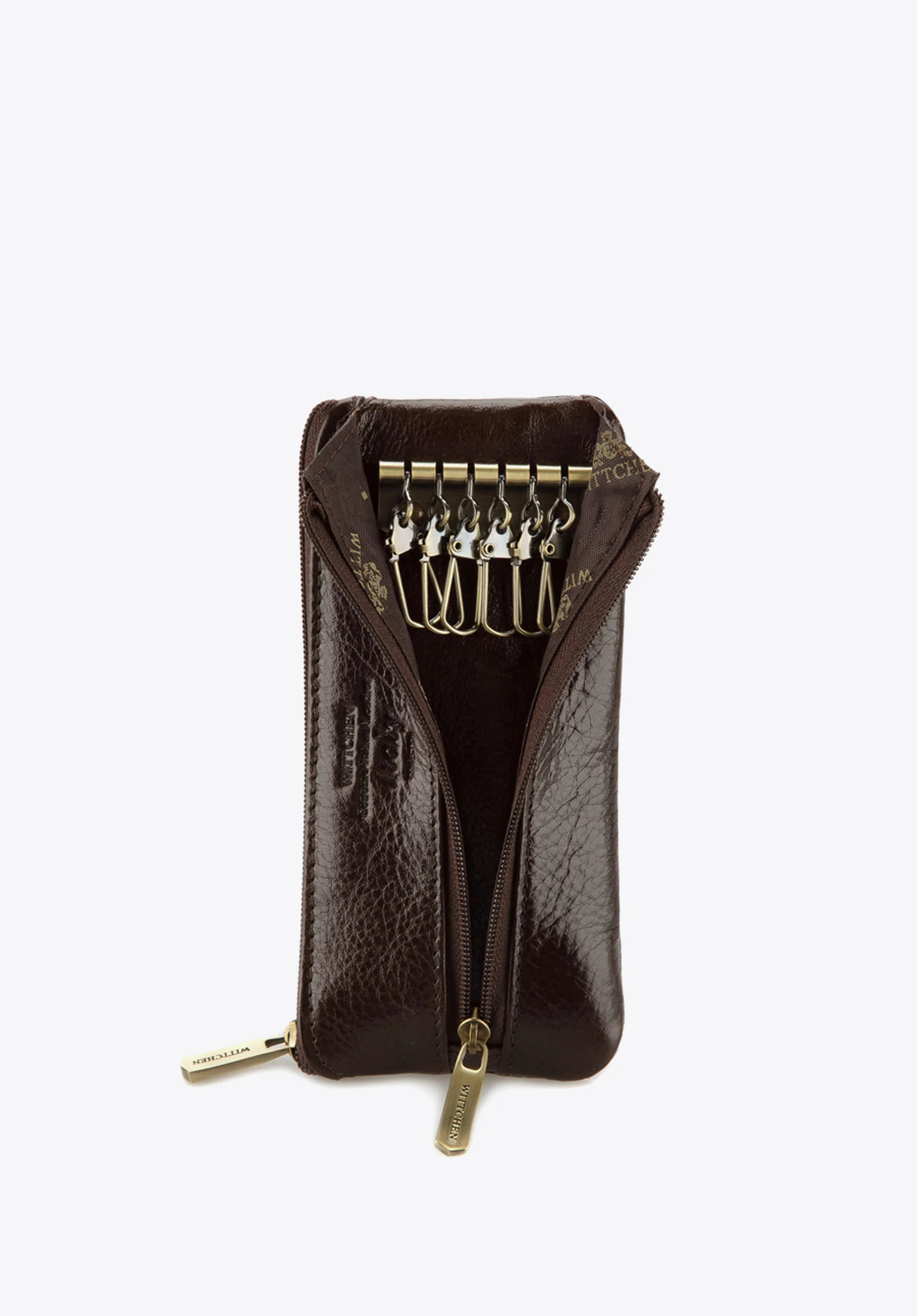 Etui na klucze skórzane z półotwartą kieszenią