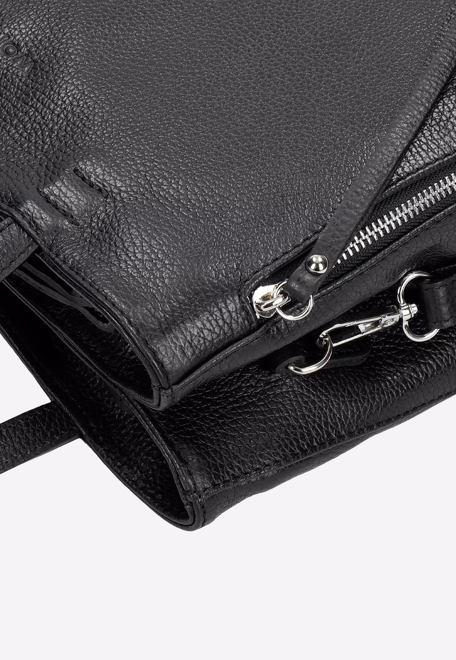 Czarna skórzana torebka damska duża