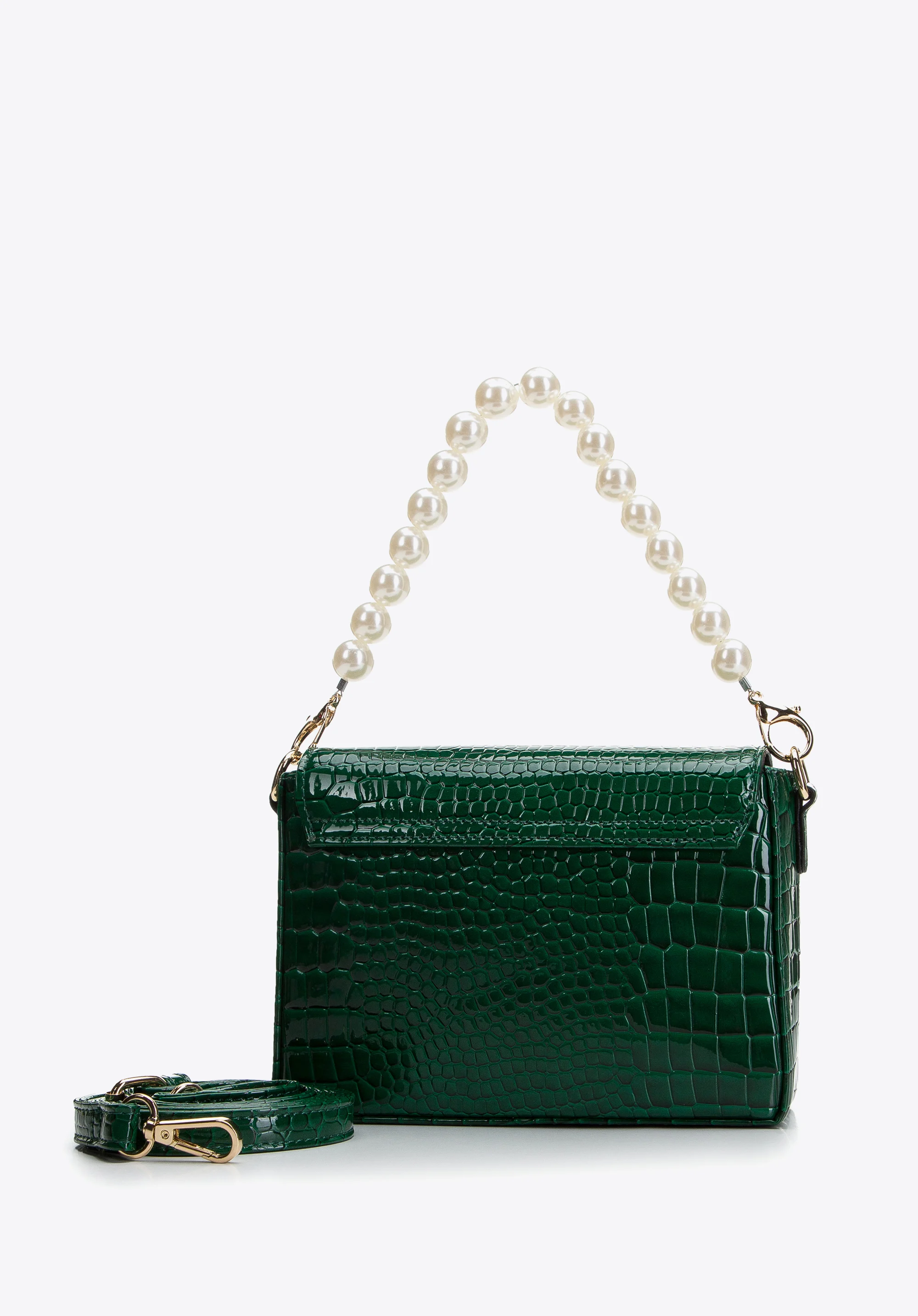 Damska minitorebka z rączką z koralików