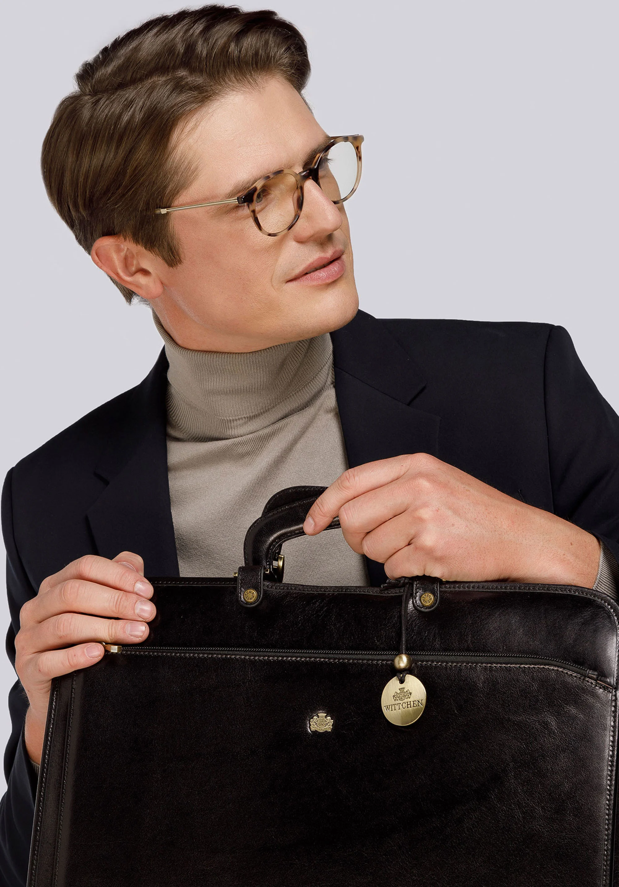 Teczka skórzana z kieszenią na suwak