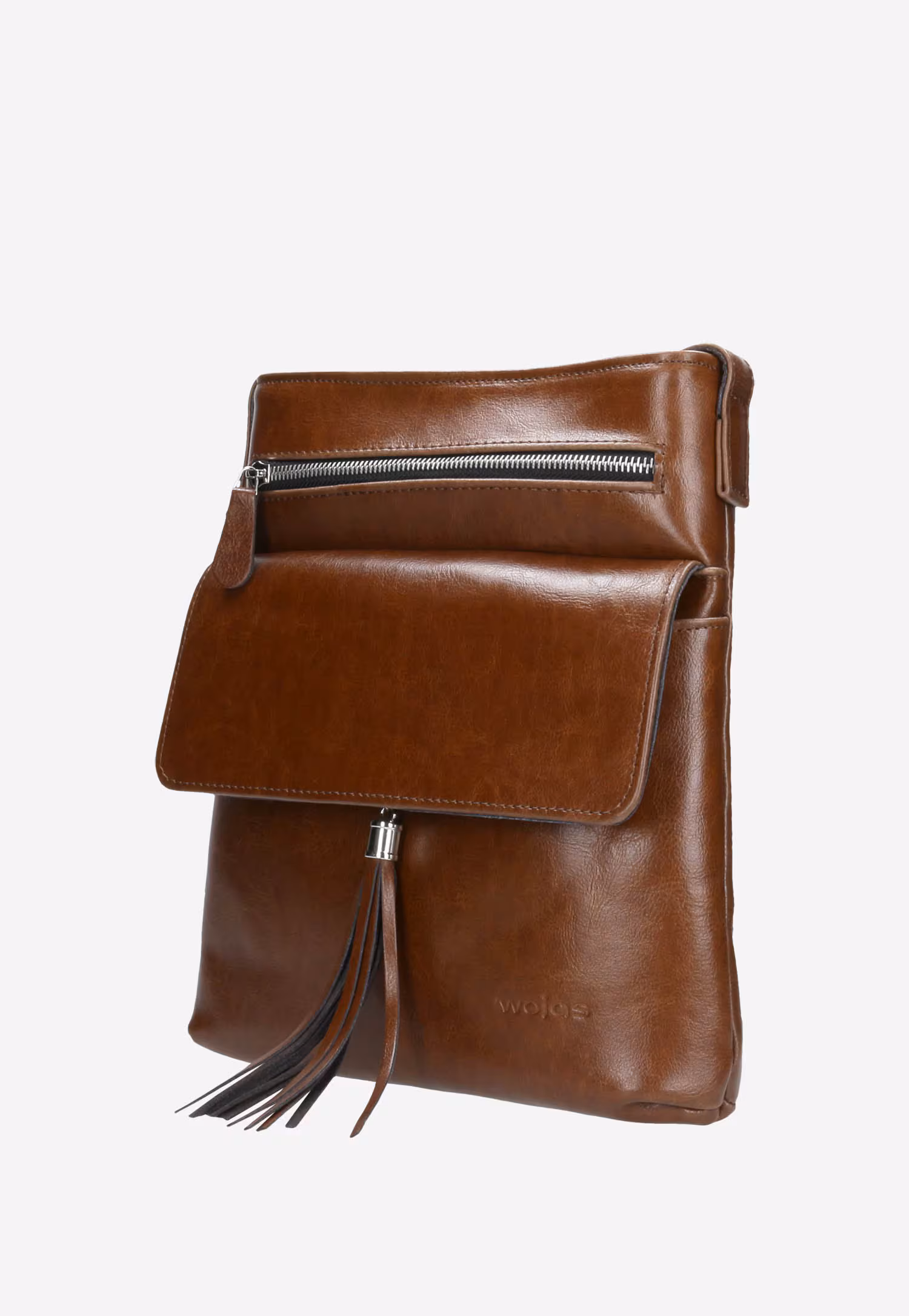 Brązowa listonoszka z dwoiny foliowanej