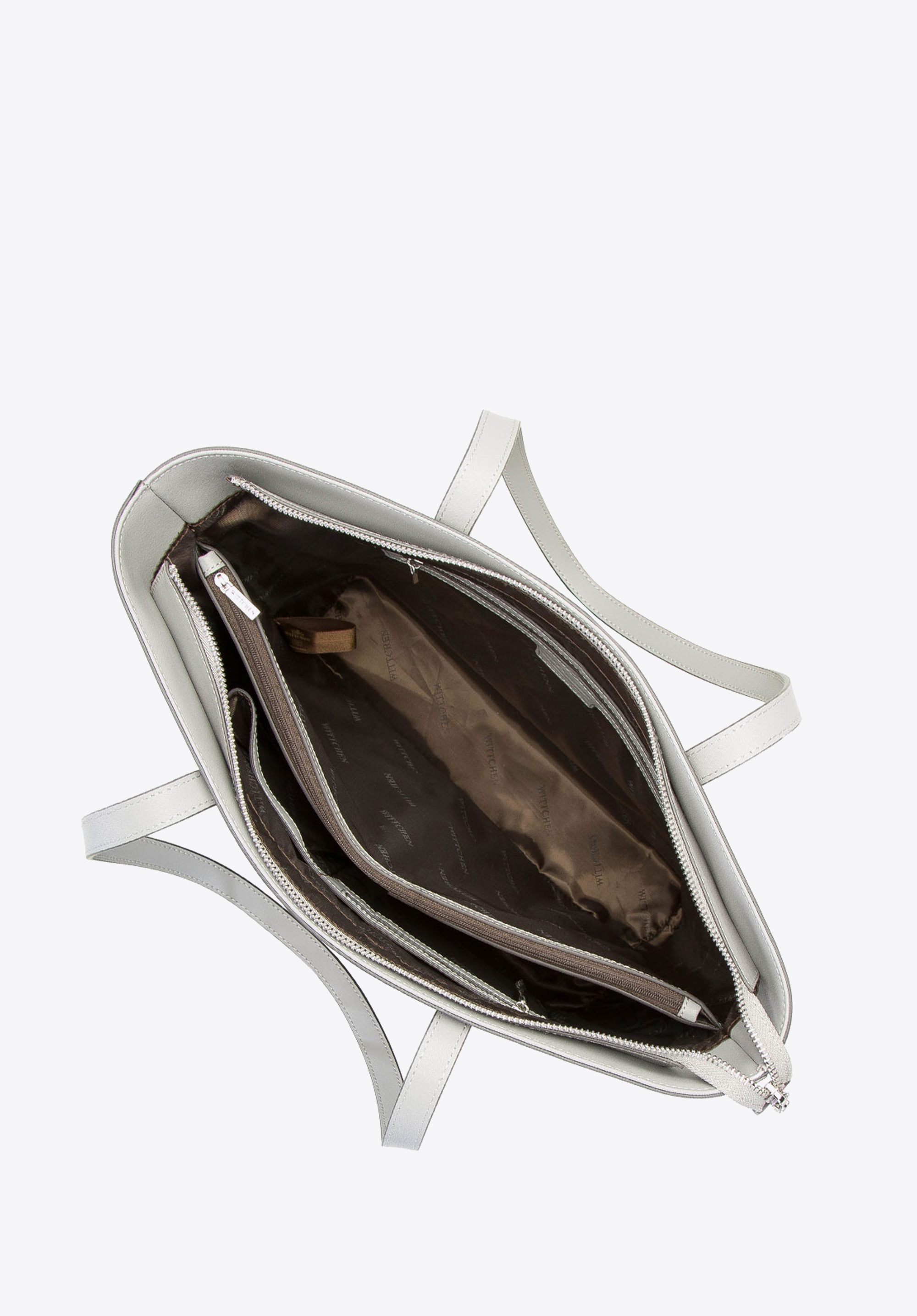 Torebka shopperka skórzana dziurkowana