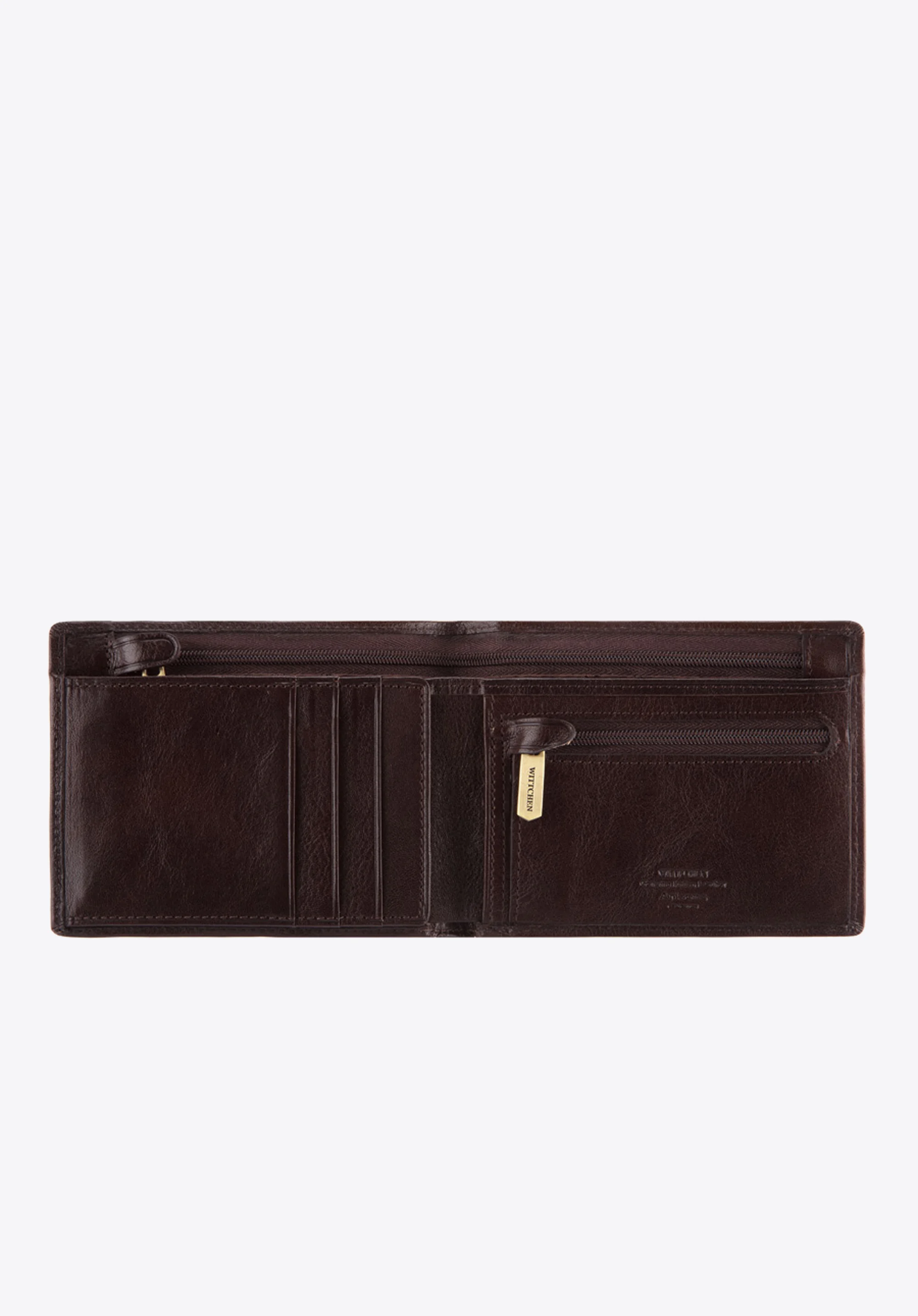 Męski portfel skórzany z dwoma suwakami