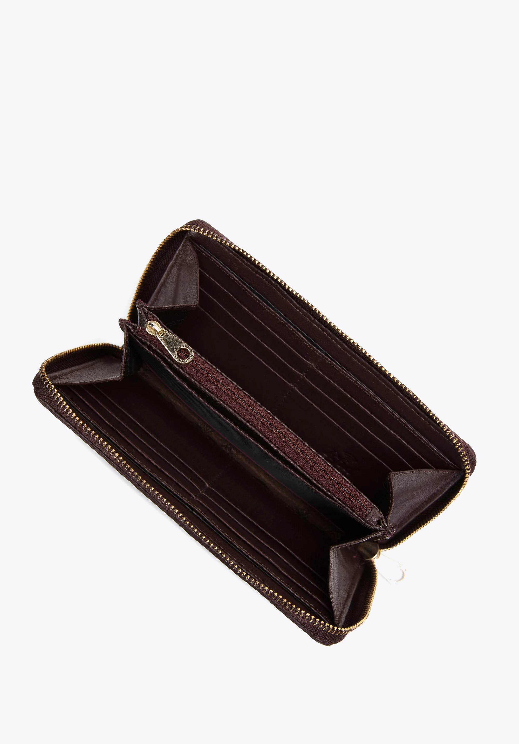 Damski portfel ze skórzanej plecionki duży