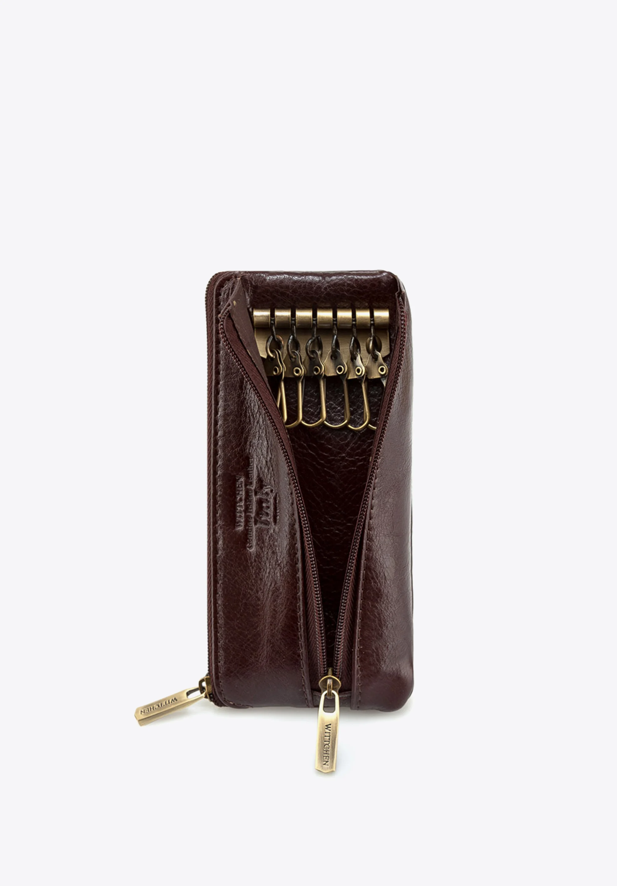 Etui na klucze skórzane z półotwartą kieszenią