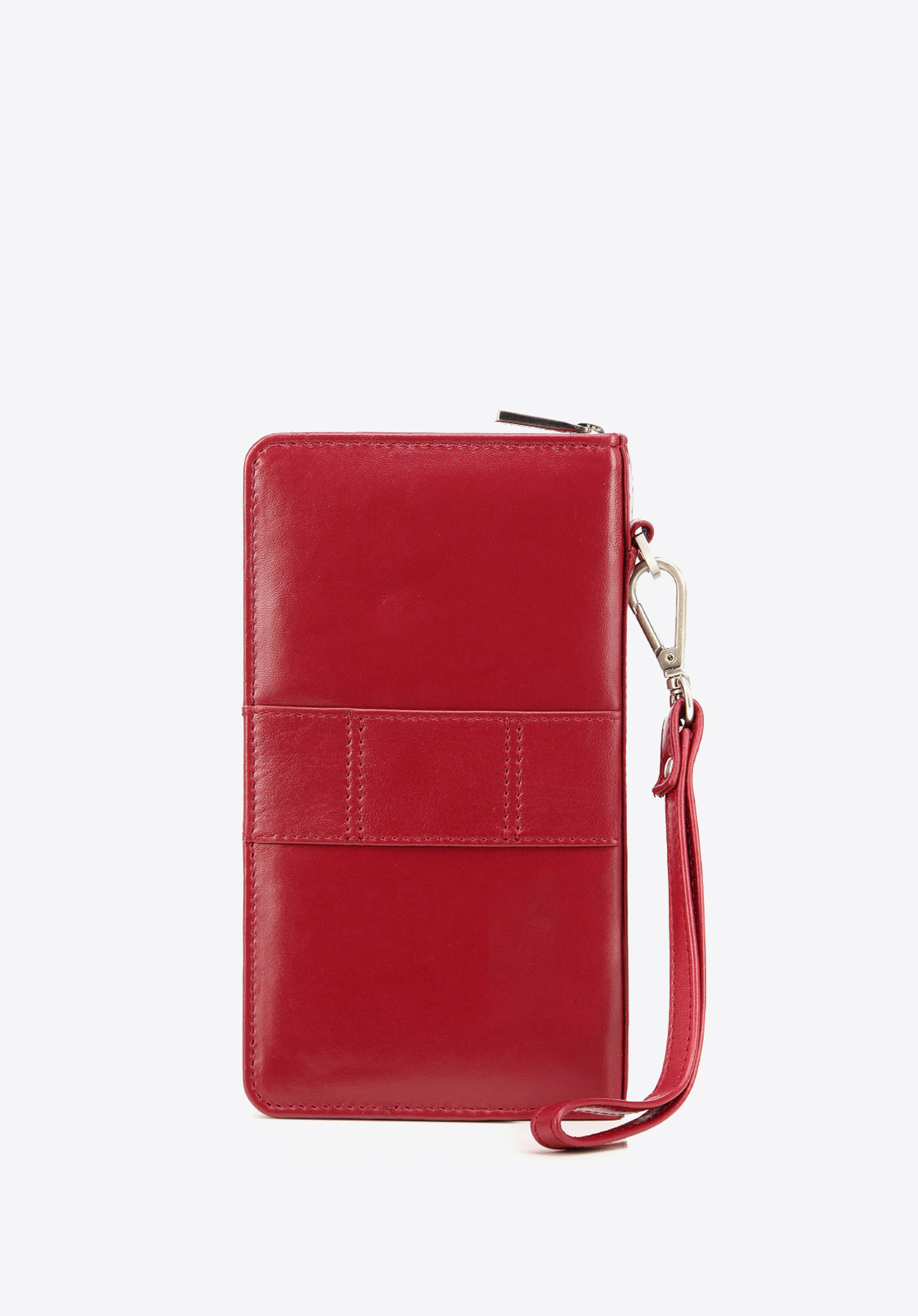 Damski portfel skórzany z kieszenią na telefon