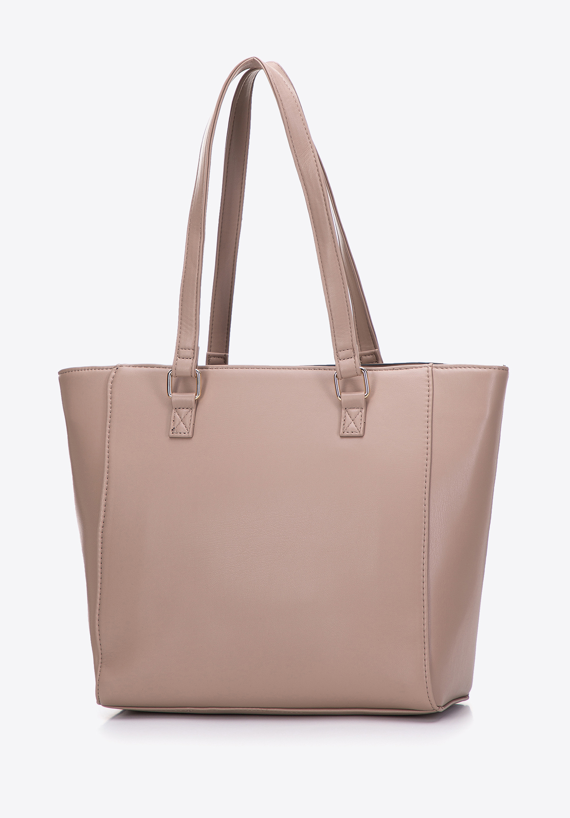 Torebka shopperka z ekoskóry z nitami