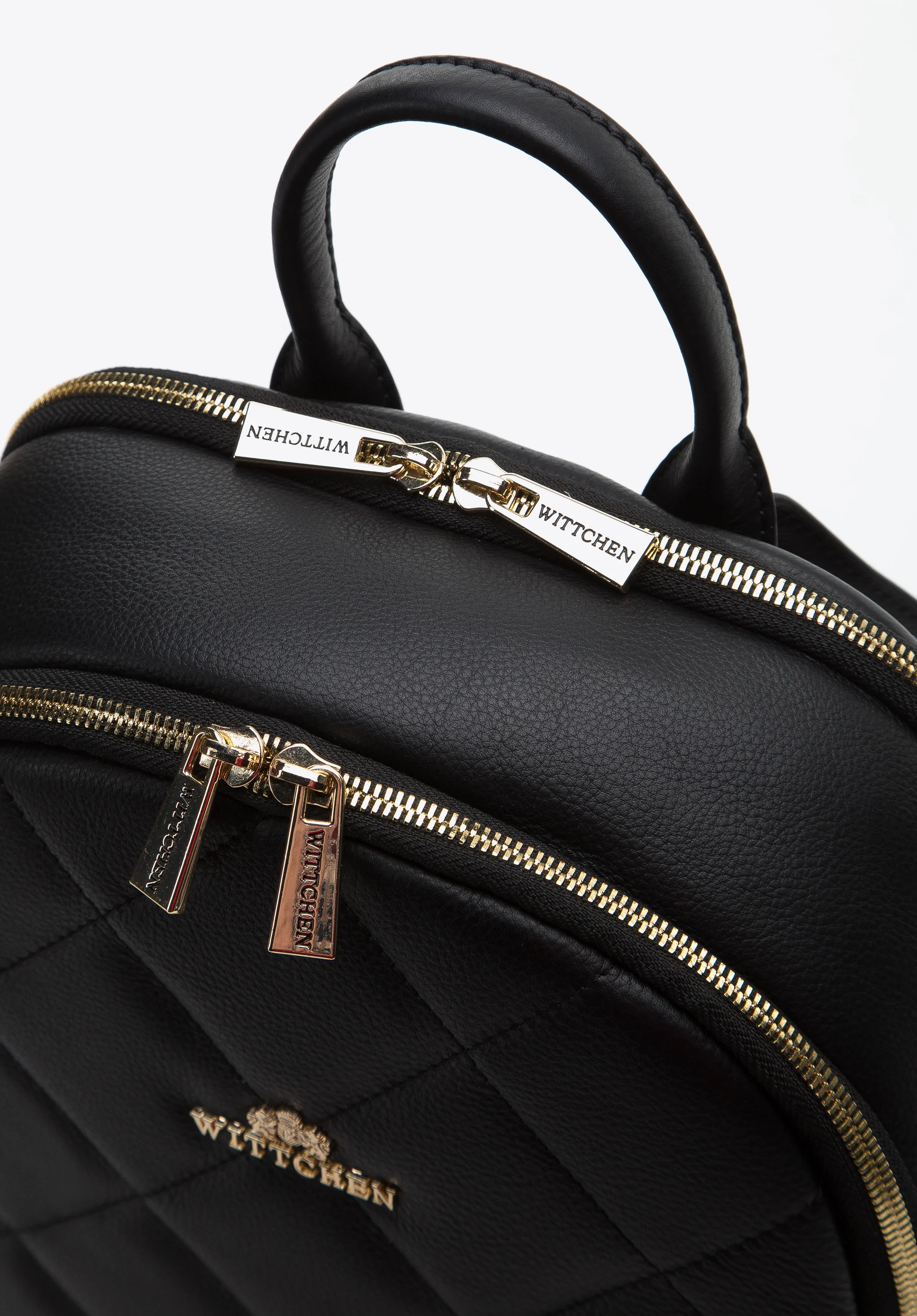 Damski plecak z pikowanej skóry dwukomorowy