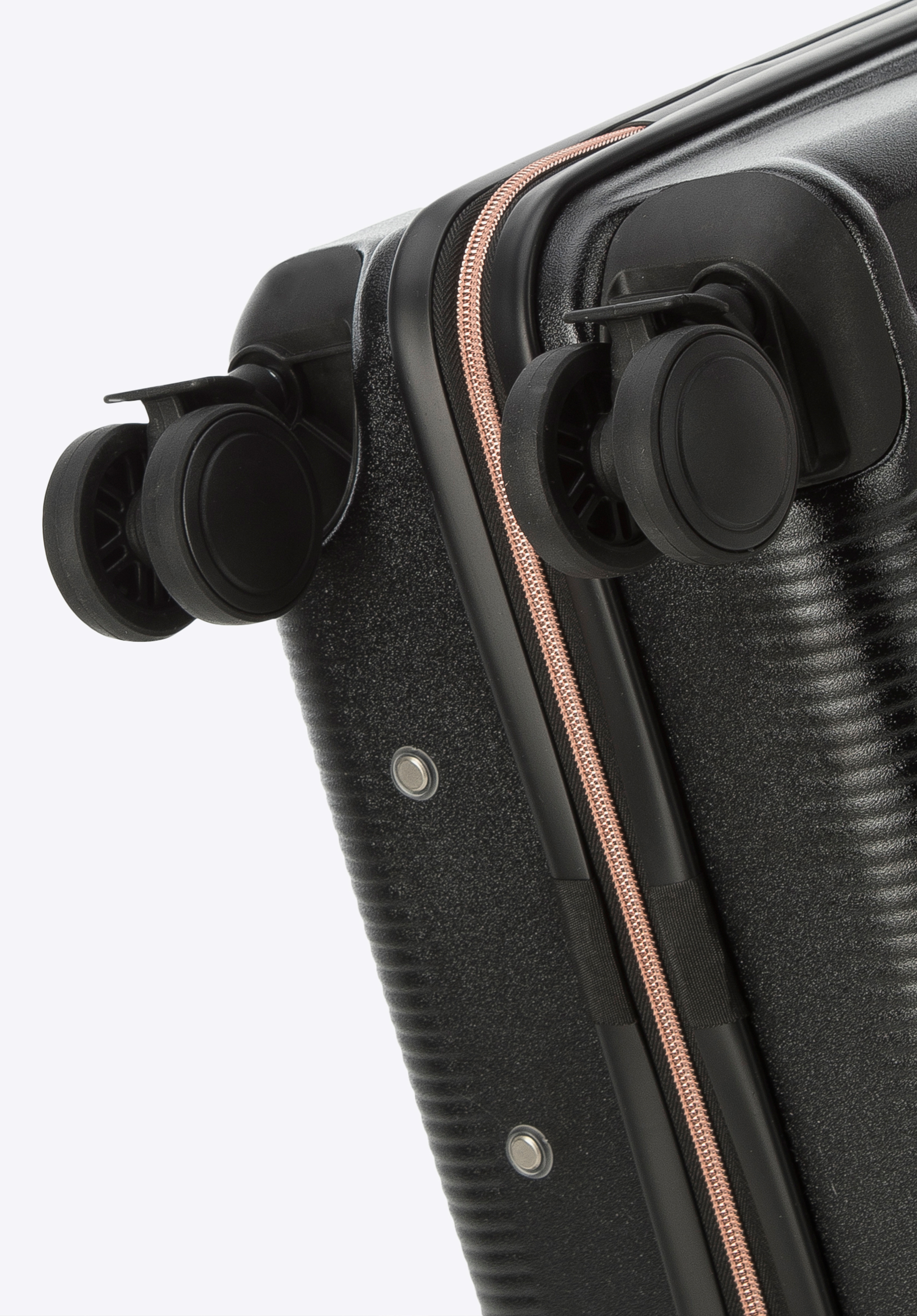 Walizka kabinowa z polikarbonu z suwakiem w kolorze różowego złota