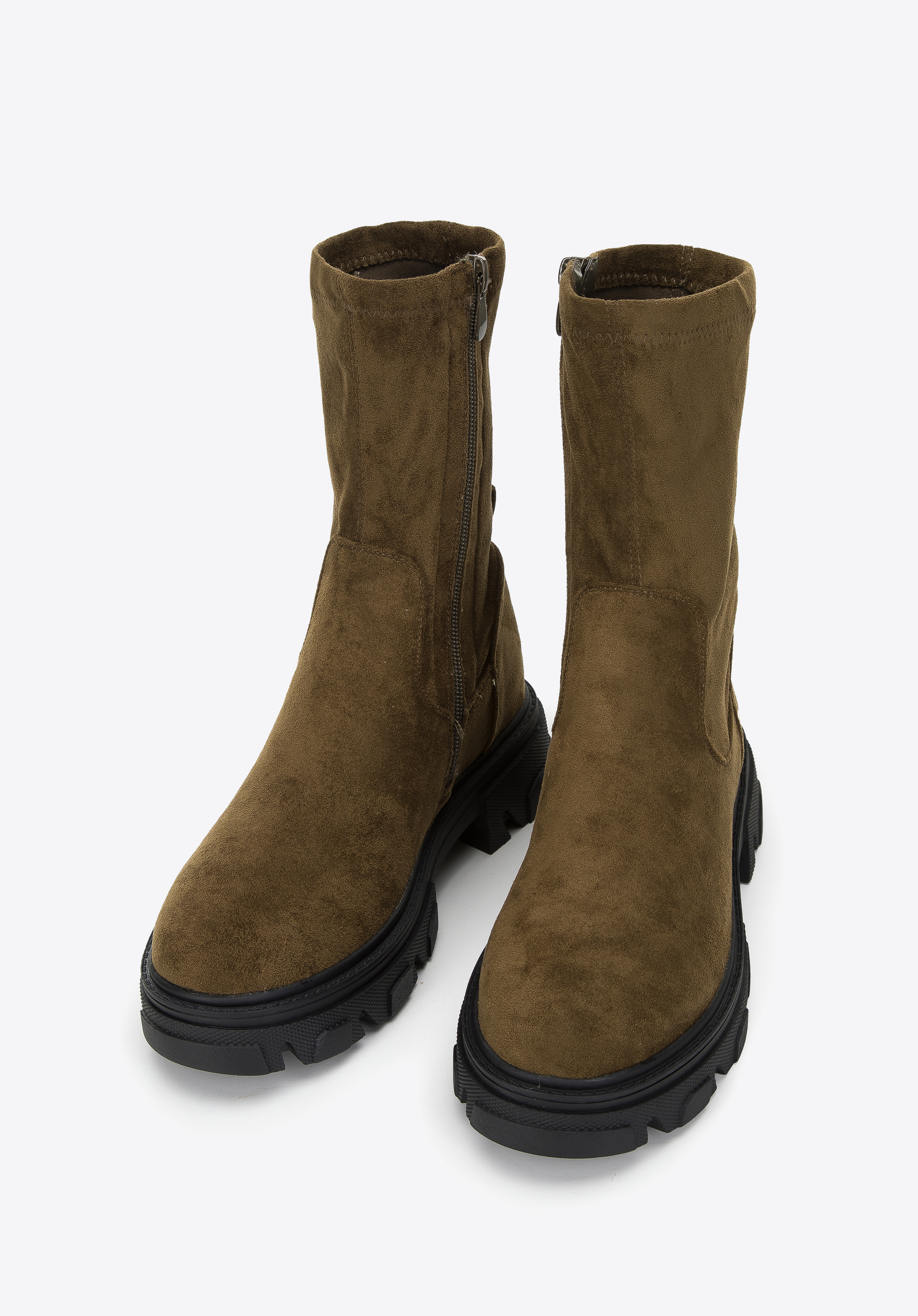 Damskie botki z elastyczną cholewką