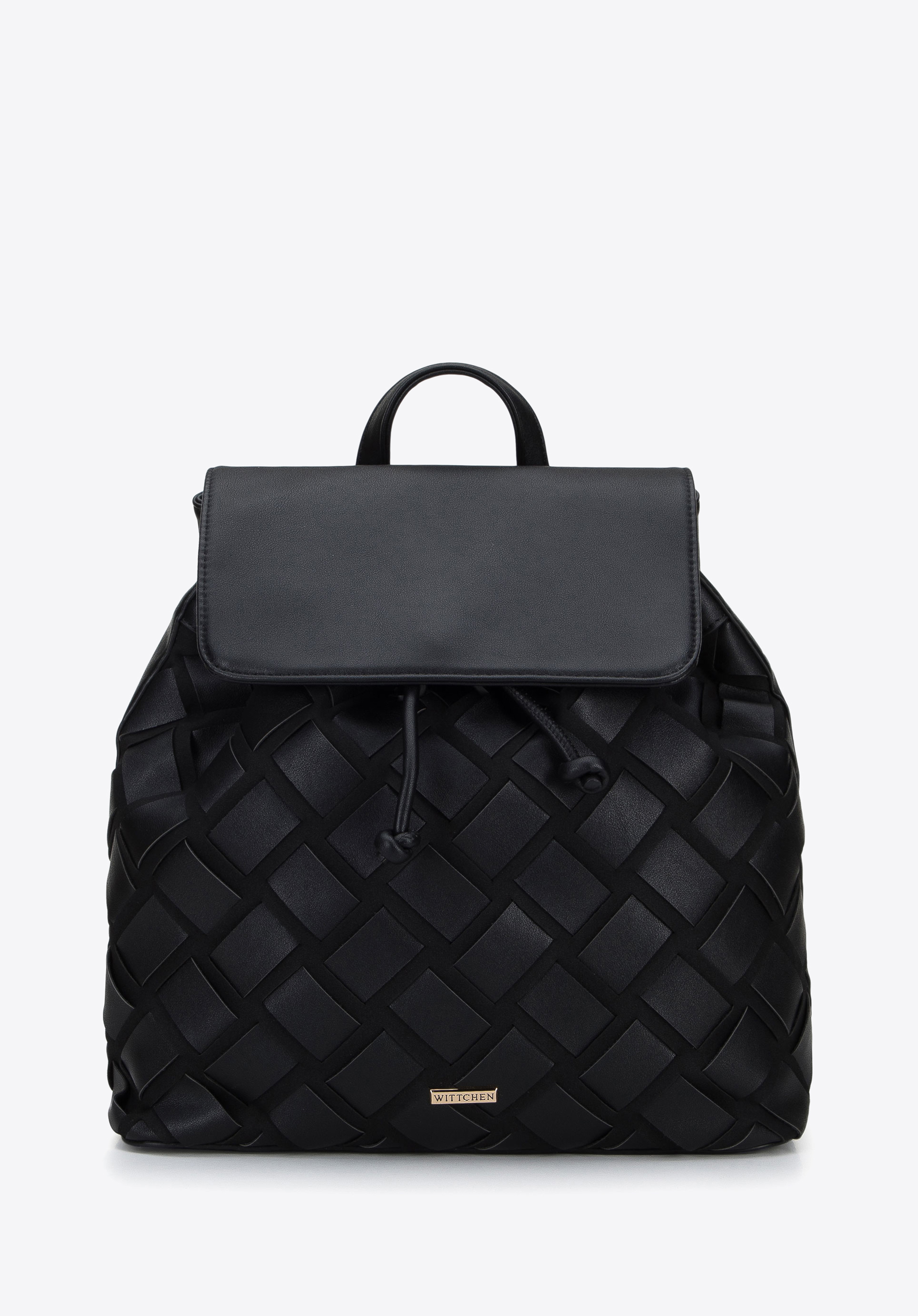 Damski plecak z plecionką na przodzie