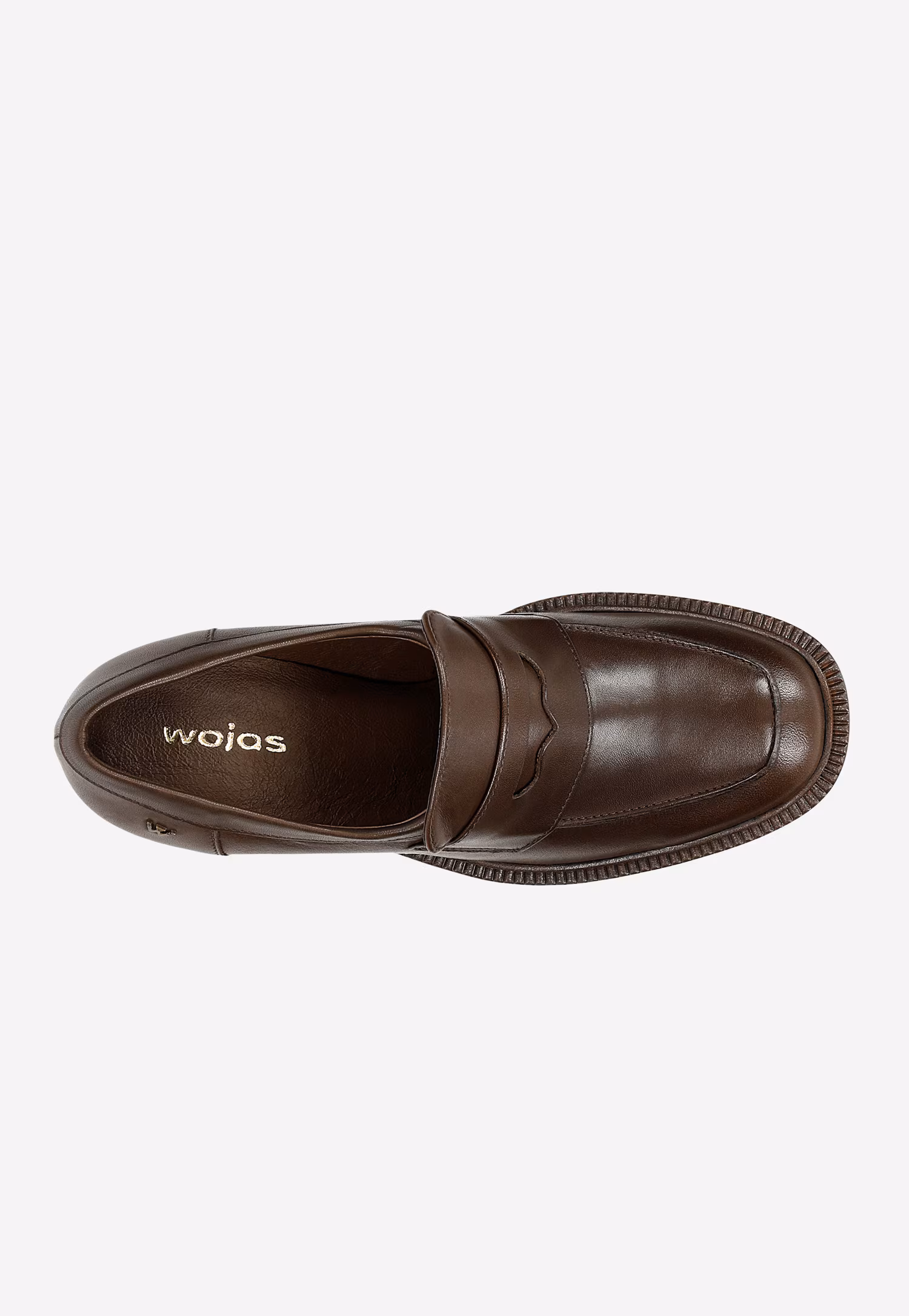 Czarne mokasyny damskie na wysokim obcasie i podeszwie z bieżnikiem