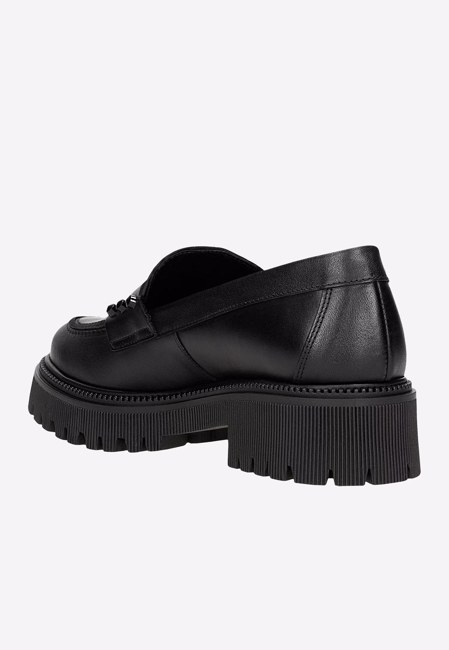 Czarne skórzane mokasyny penny loafers