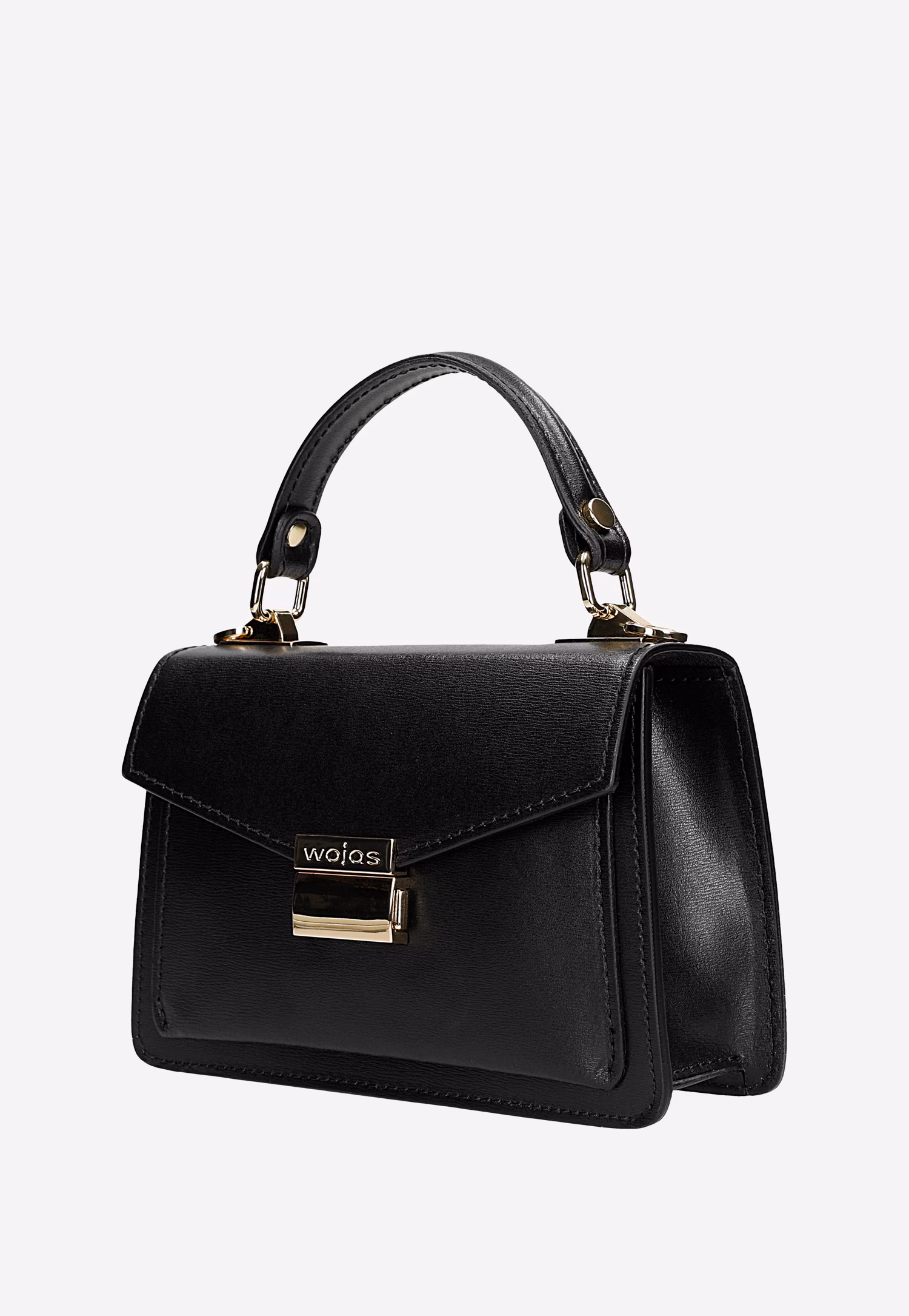 Czarna torebka damska z gładkiej skóry licowej