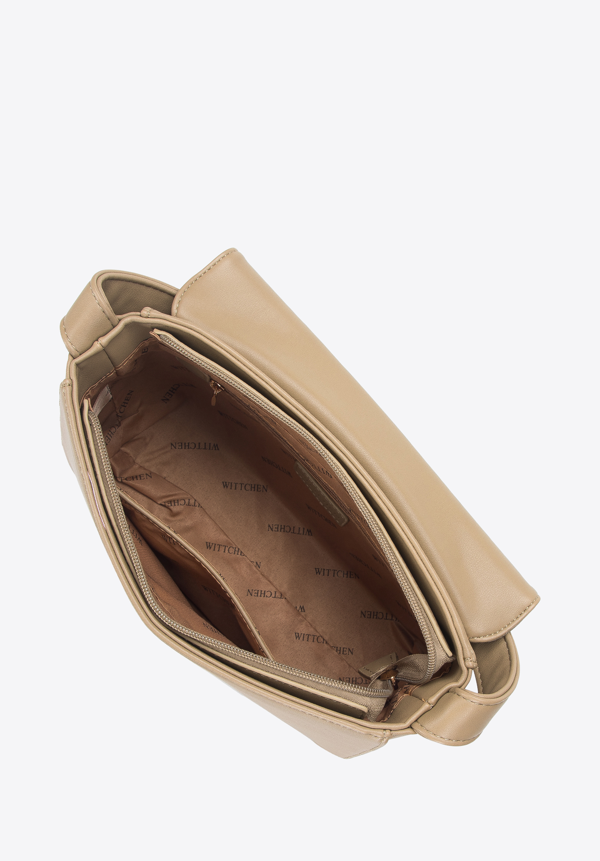 Damska torebka z ekoskóry o dwóch fakturach i łańcuchem