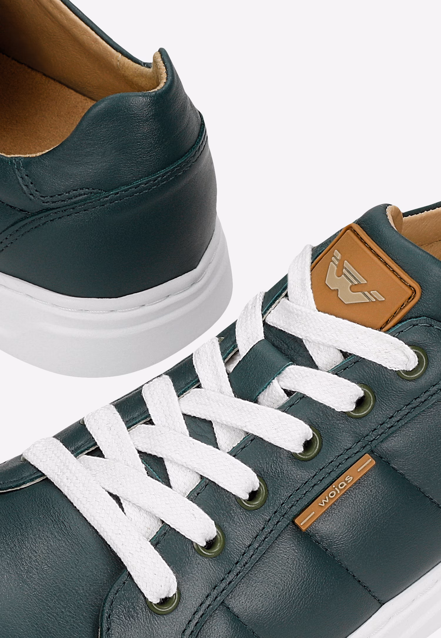 Zielone trampki męskie na białej podeszwie