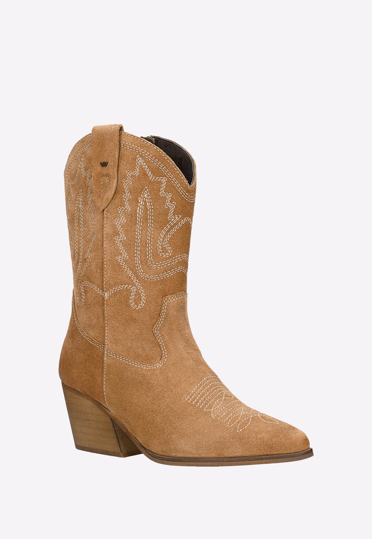 Czarne kowbojki z dwoiny z ozdobnymi przeszyciami