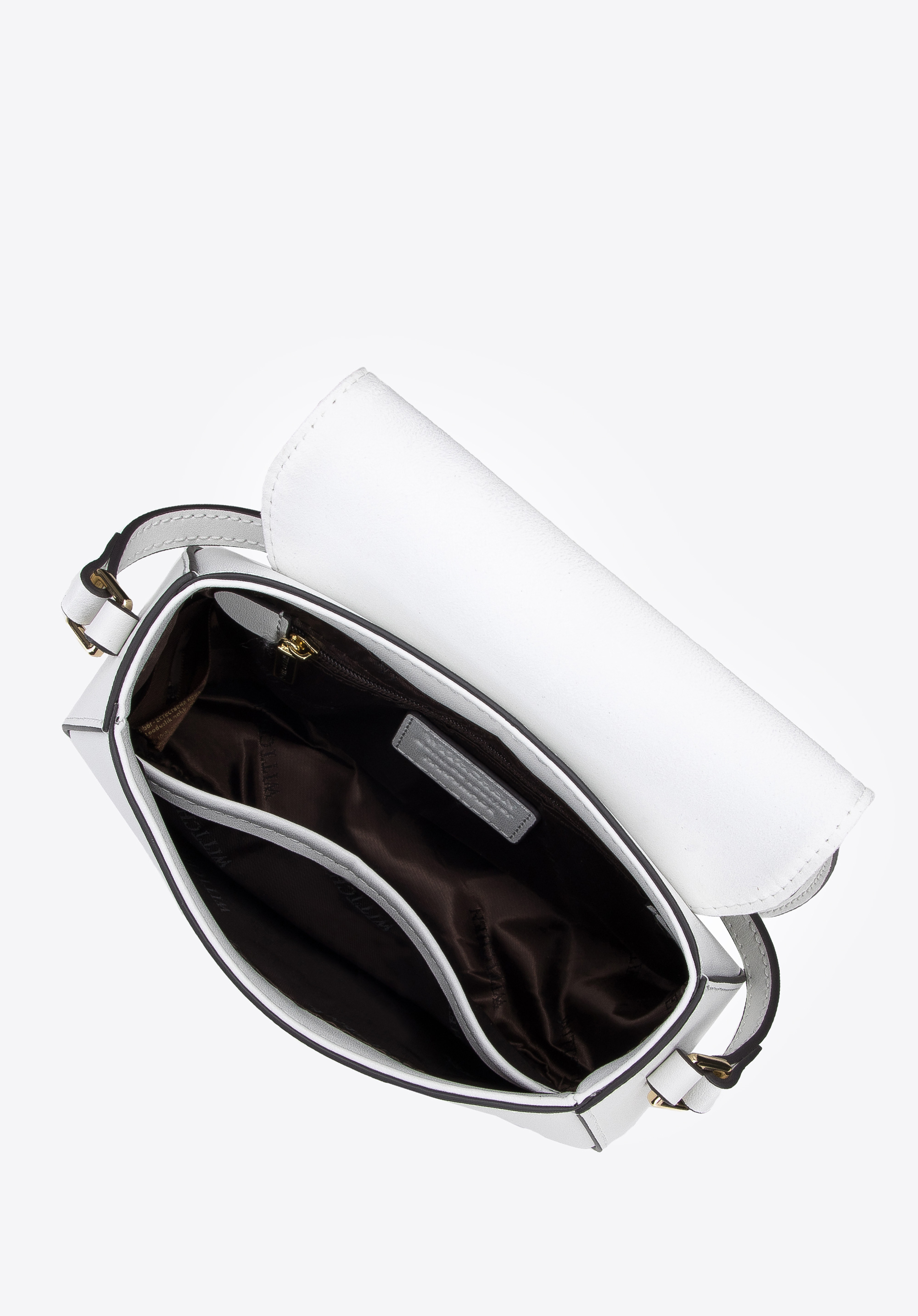 Damska listonoszka skórzana z ozdobną klamerką