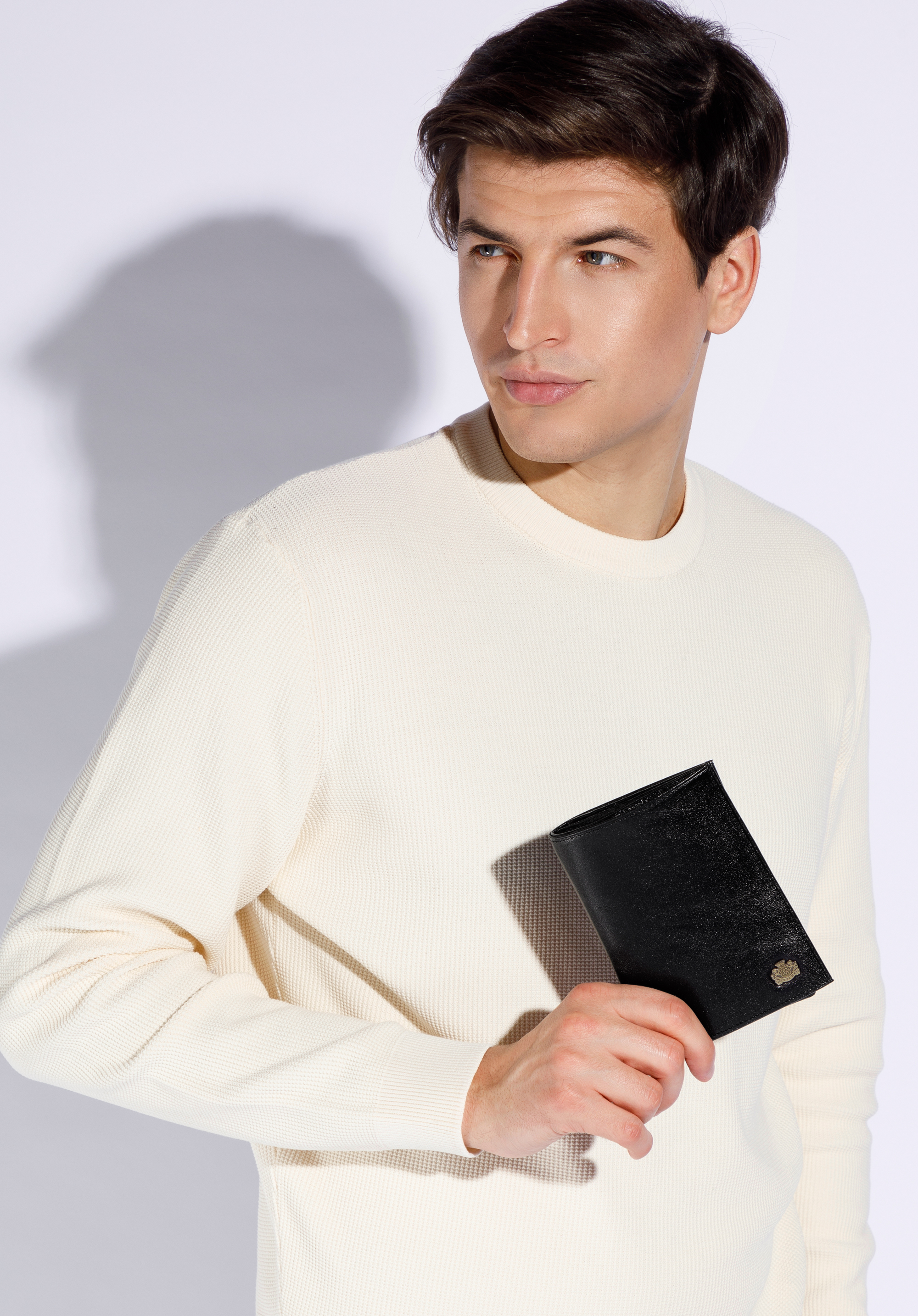 Męski portfel skórzany z podwójną kieszenią duży