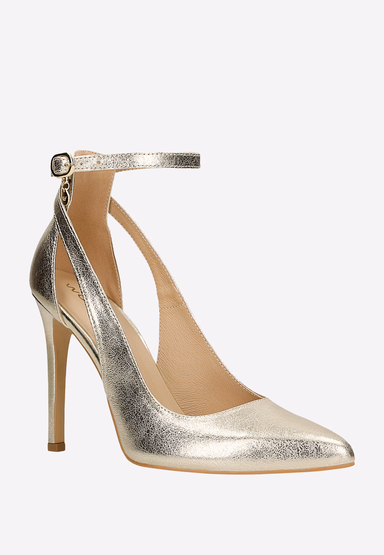 Eleganckie beżowe czółenka damskie na szpilce