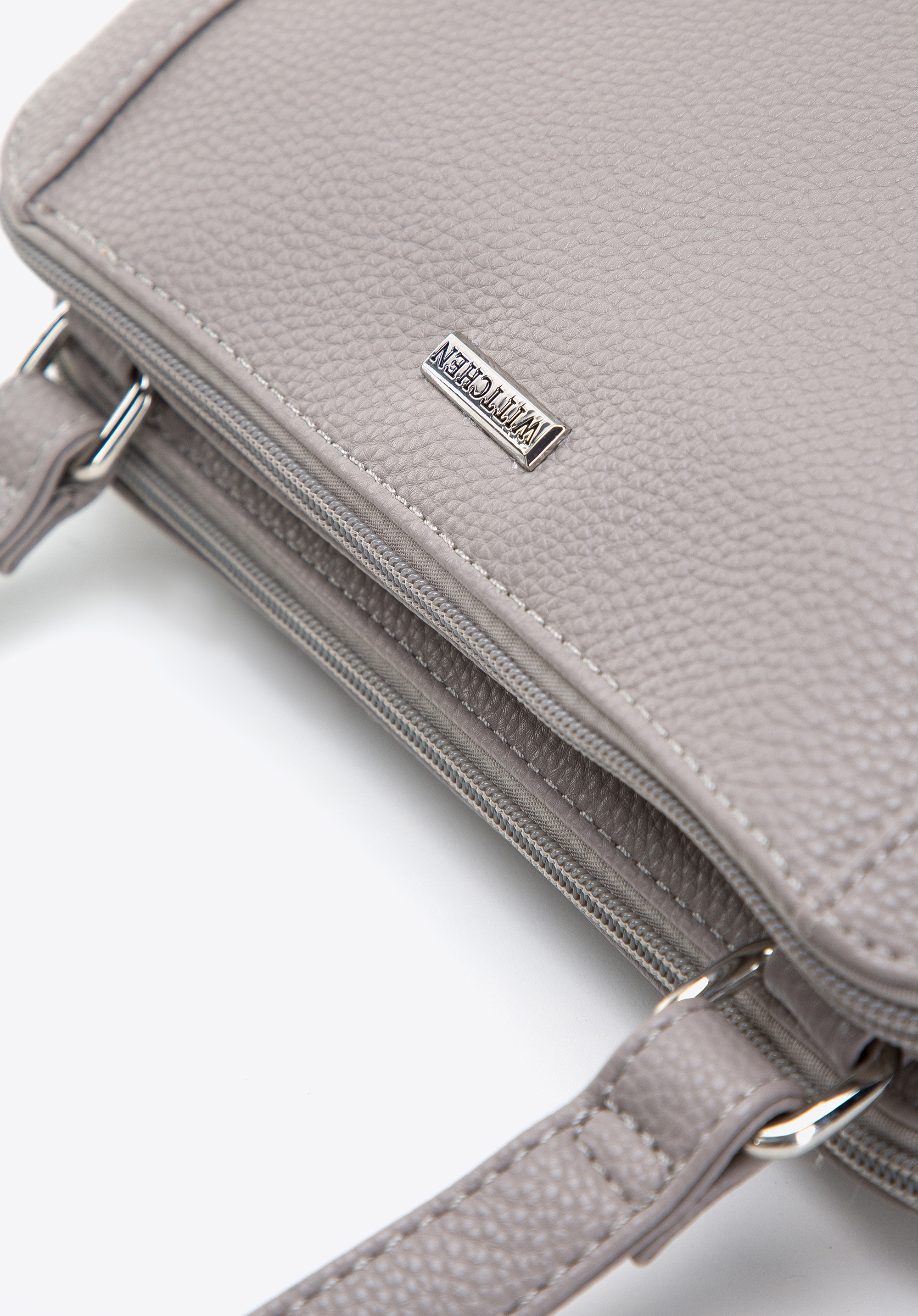 Damska listonoszka z ekoskóry dwukomorowa z ozdobnymi patkami