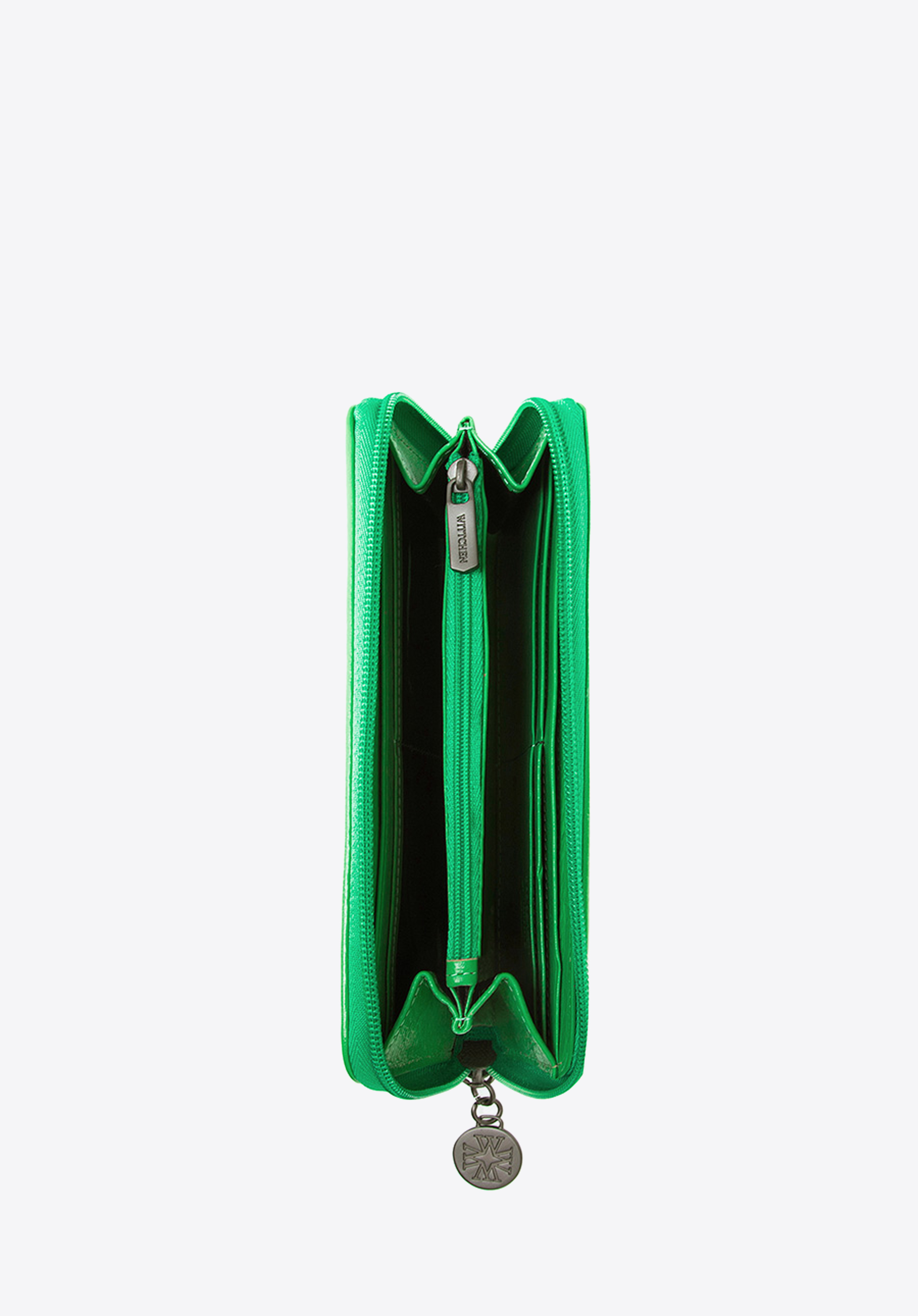 Damski portfel skórzany lakierowany tłoczony