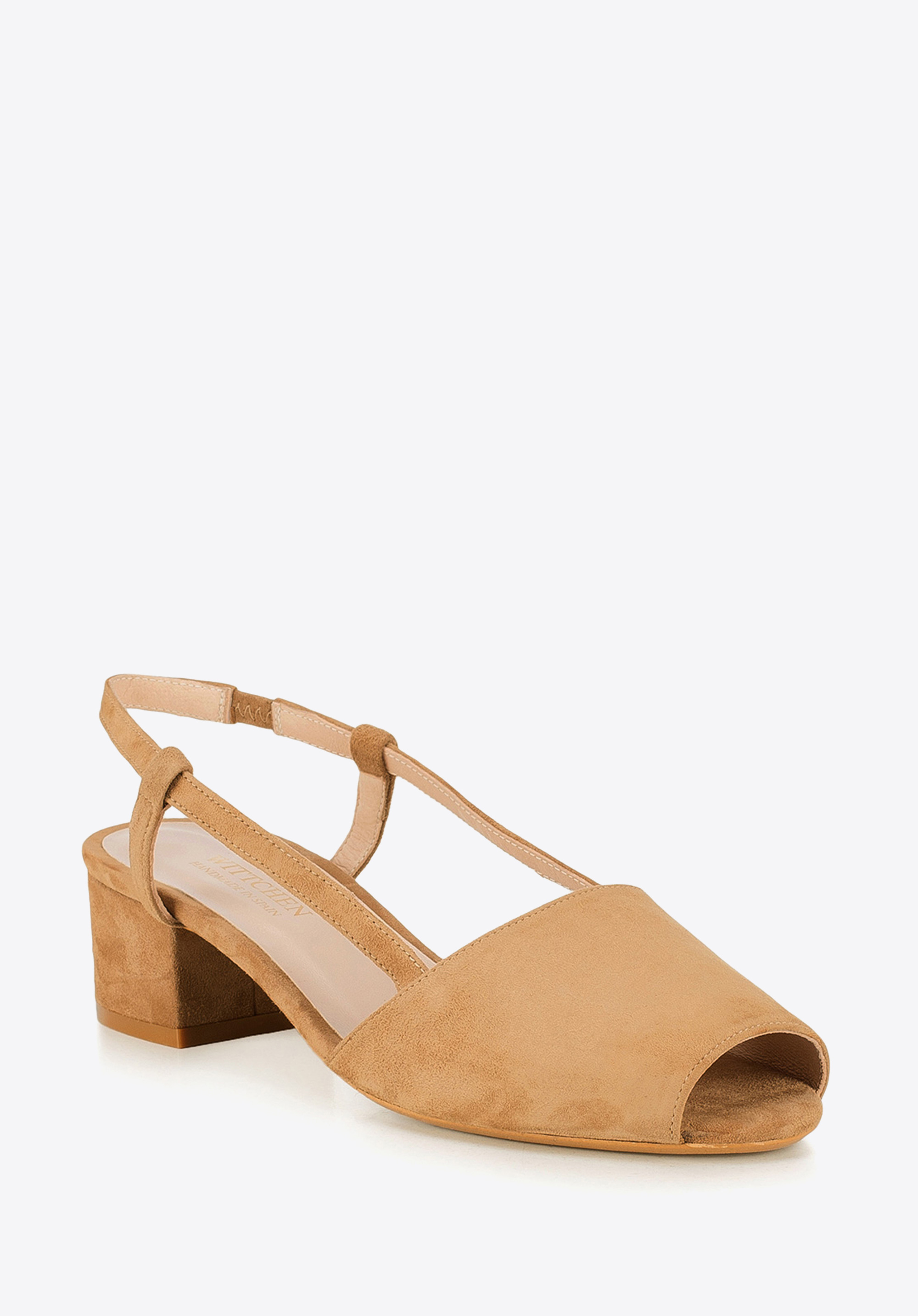 Damskie sandały z zamszu peep toe