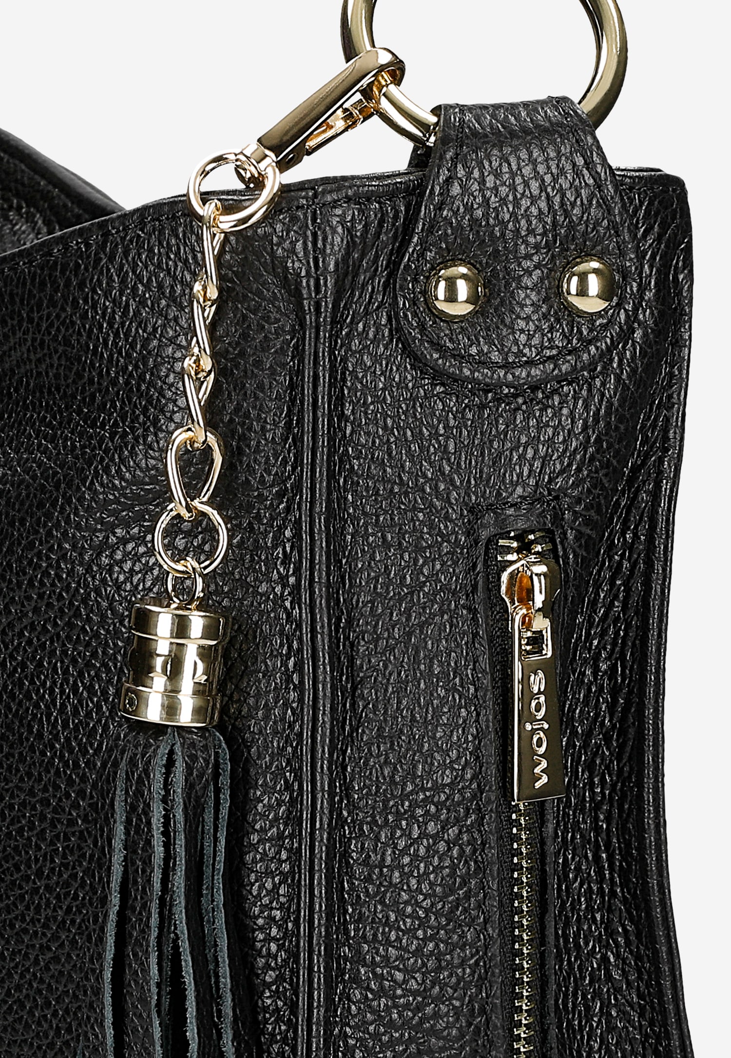 Duża czarna torebka damska skórzana