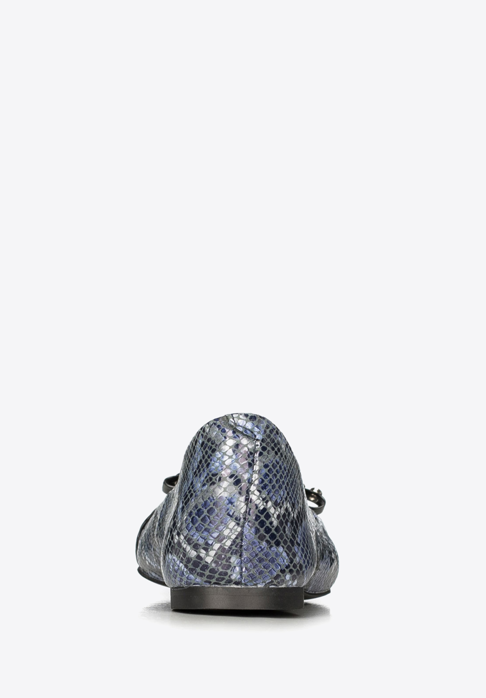 Baleriny ze skóry lizard z ćwiekami