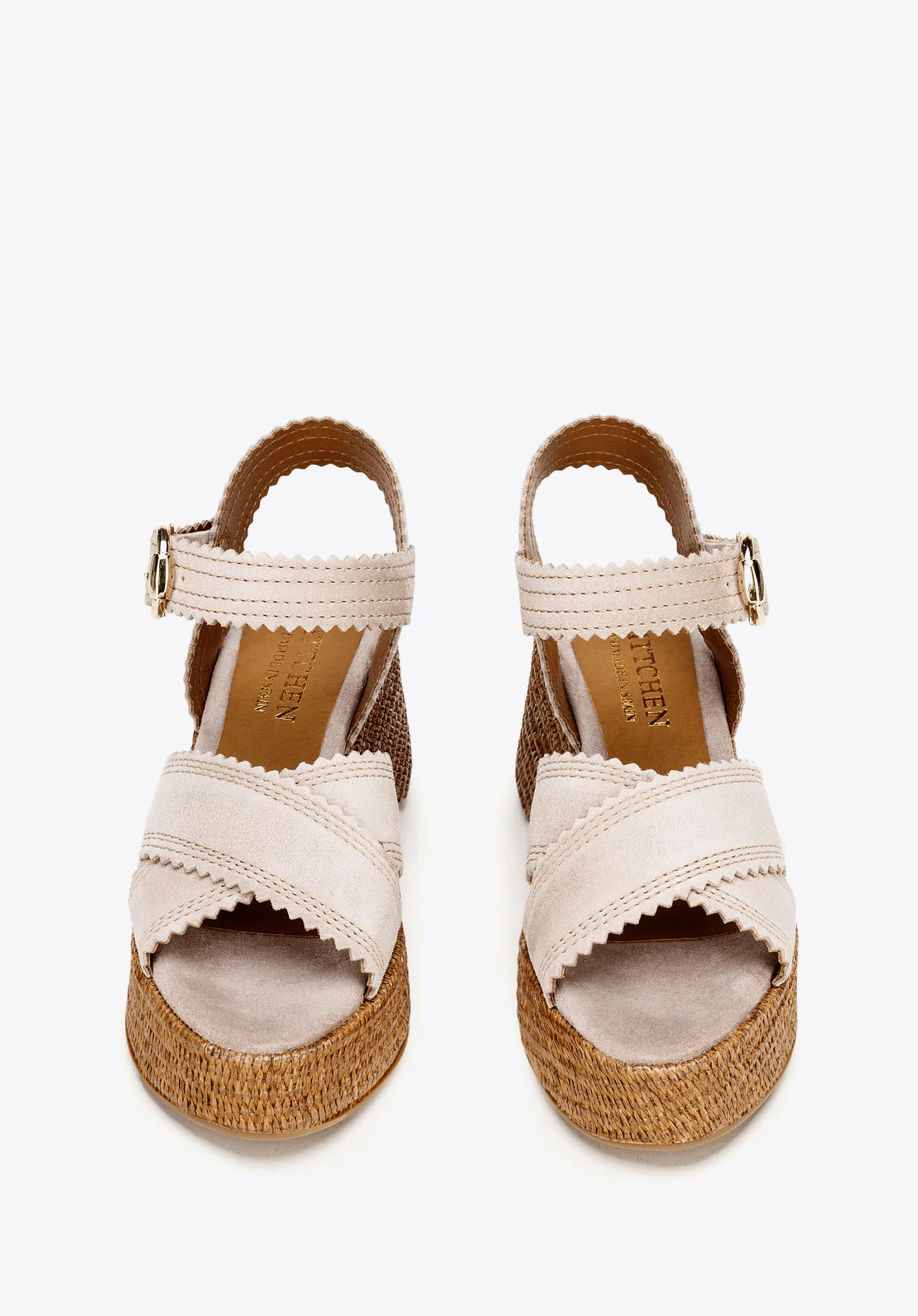 Sandały espadryle zamszowe na platformie