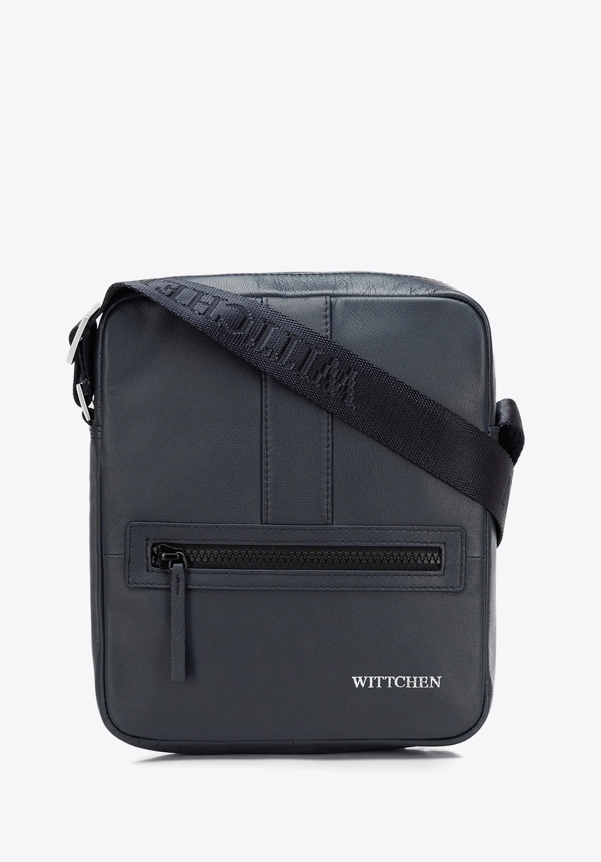 Męska listonoszka skórzana stębnowana mała