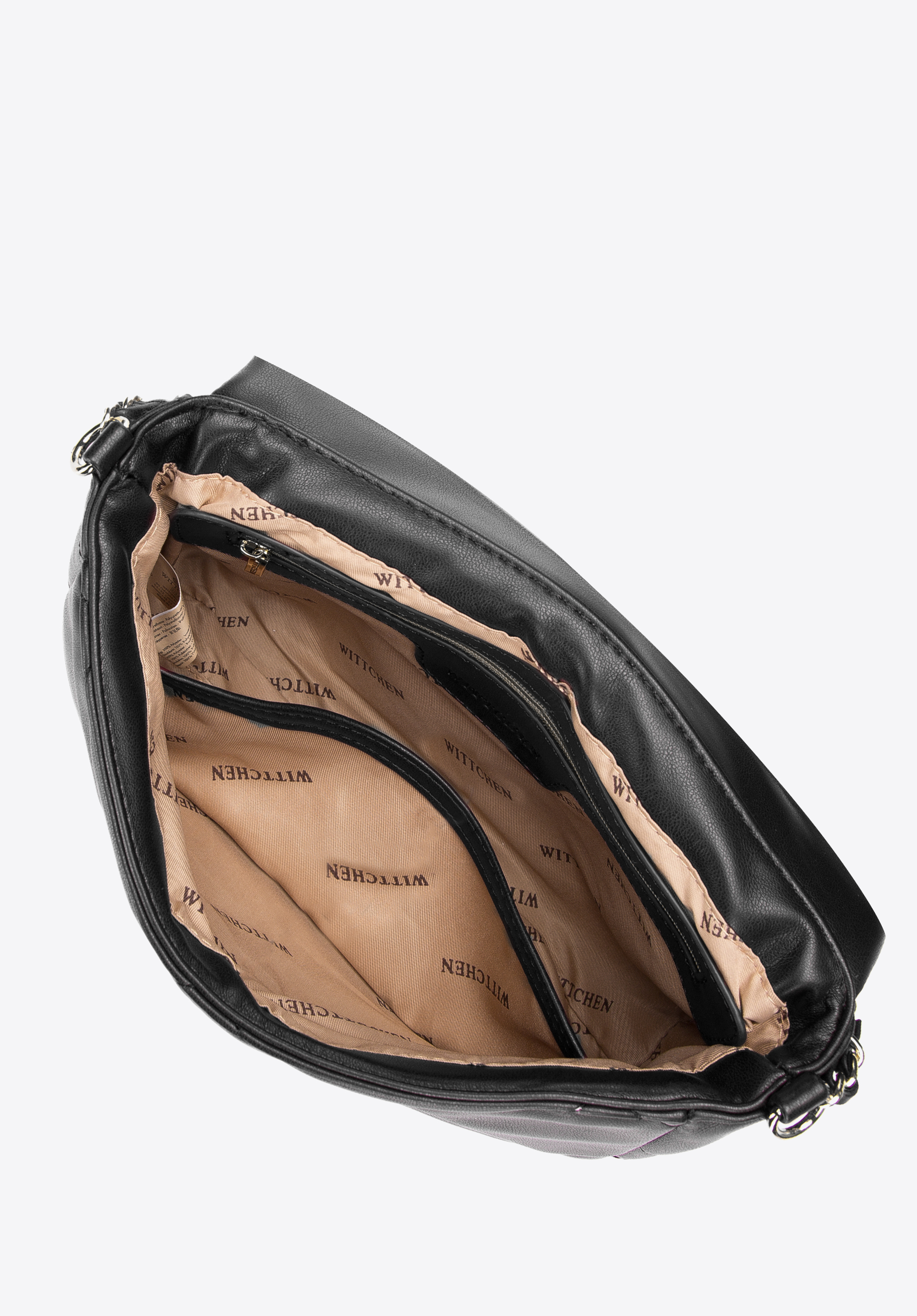 Damska torebka pikowana w kwadraty na łańcuszku mała