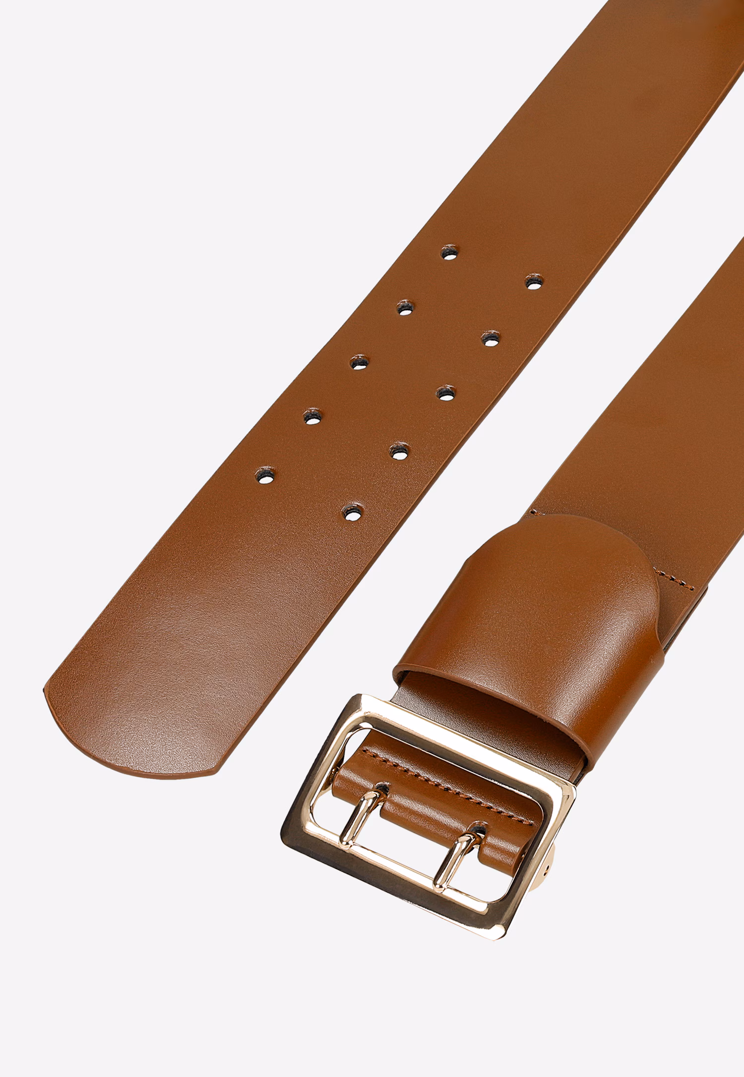 Brązowy skórzany pasek damski