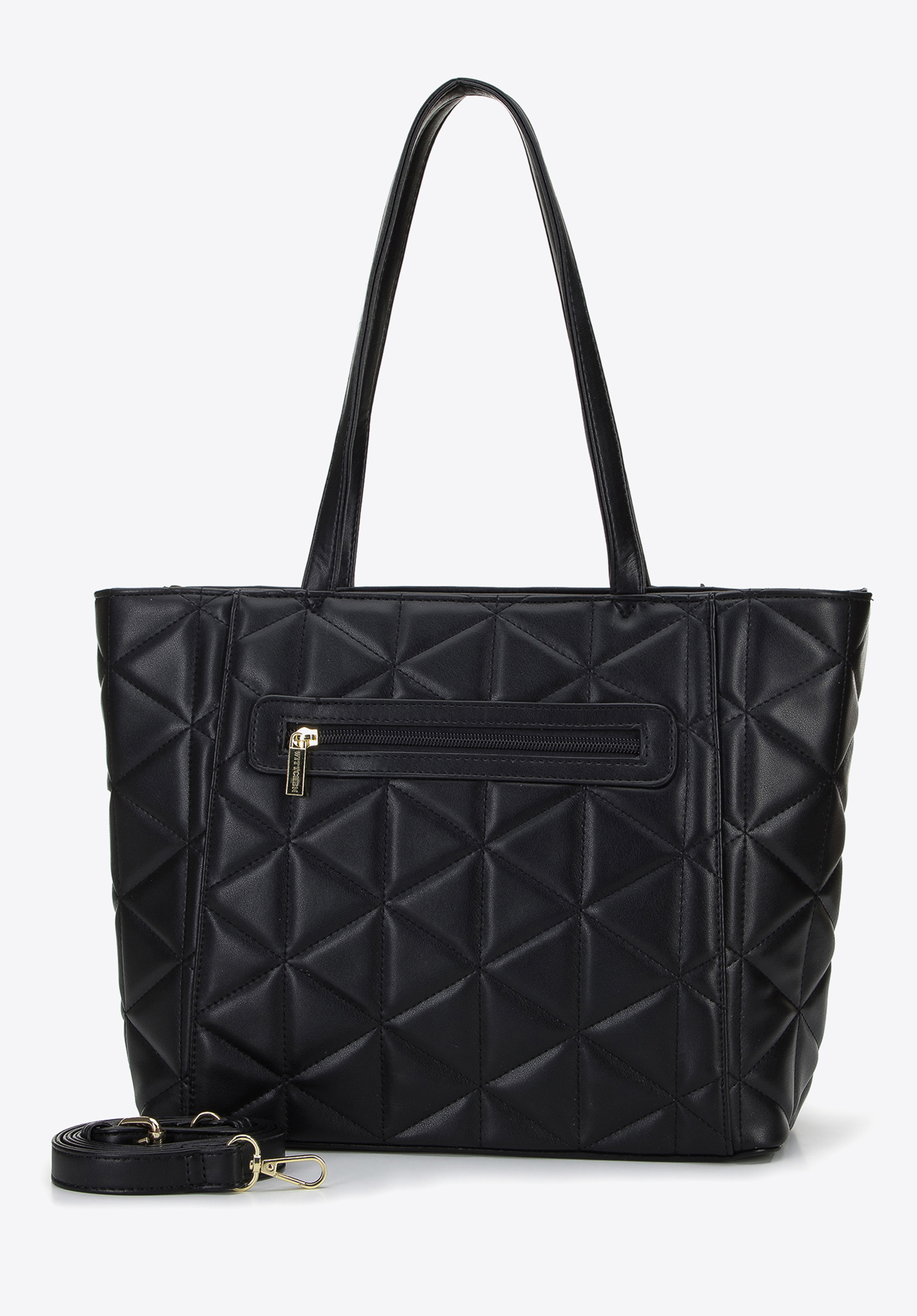 Torebka shopperka z ekoskóry pikowanej w trójkąty