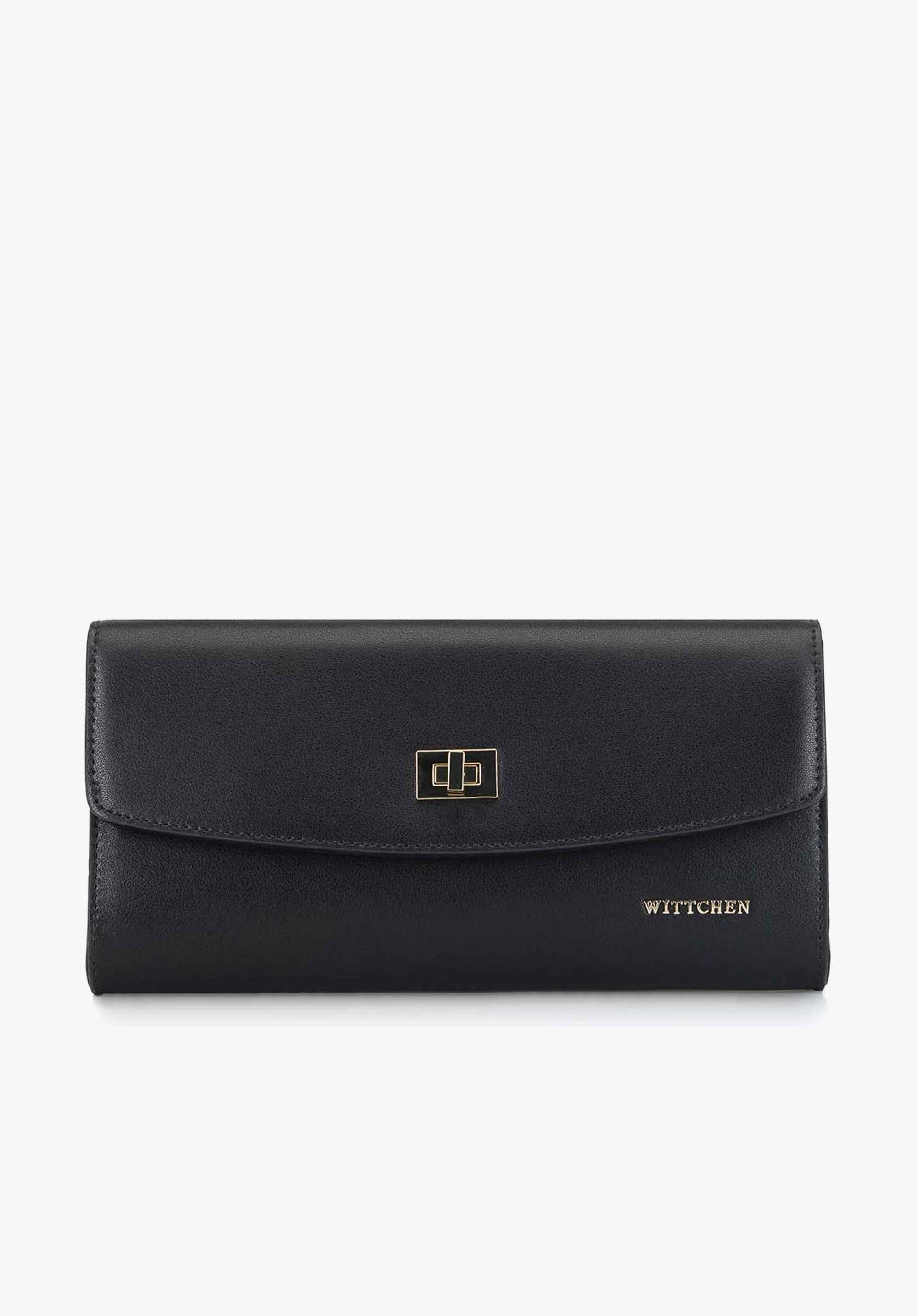 Kopertówka skórzana prosta z łańcuszkiem