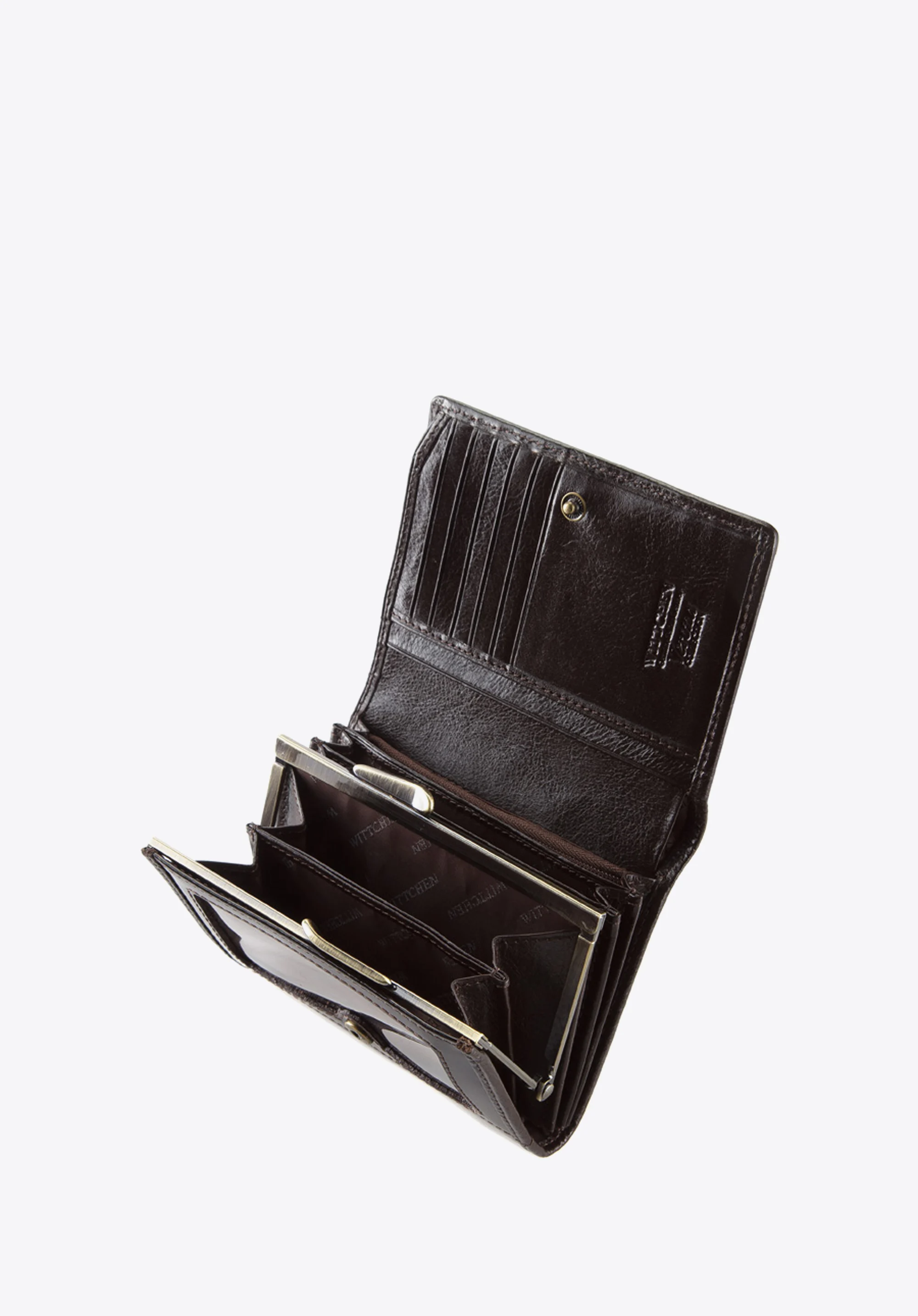 Damski portfel ze skóry lakierowany średni