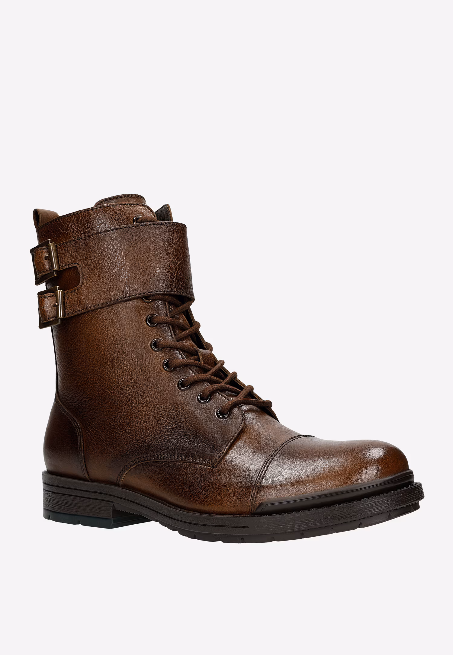 Brązowe wysokie bikery męskie ocieplane