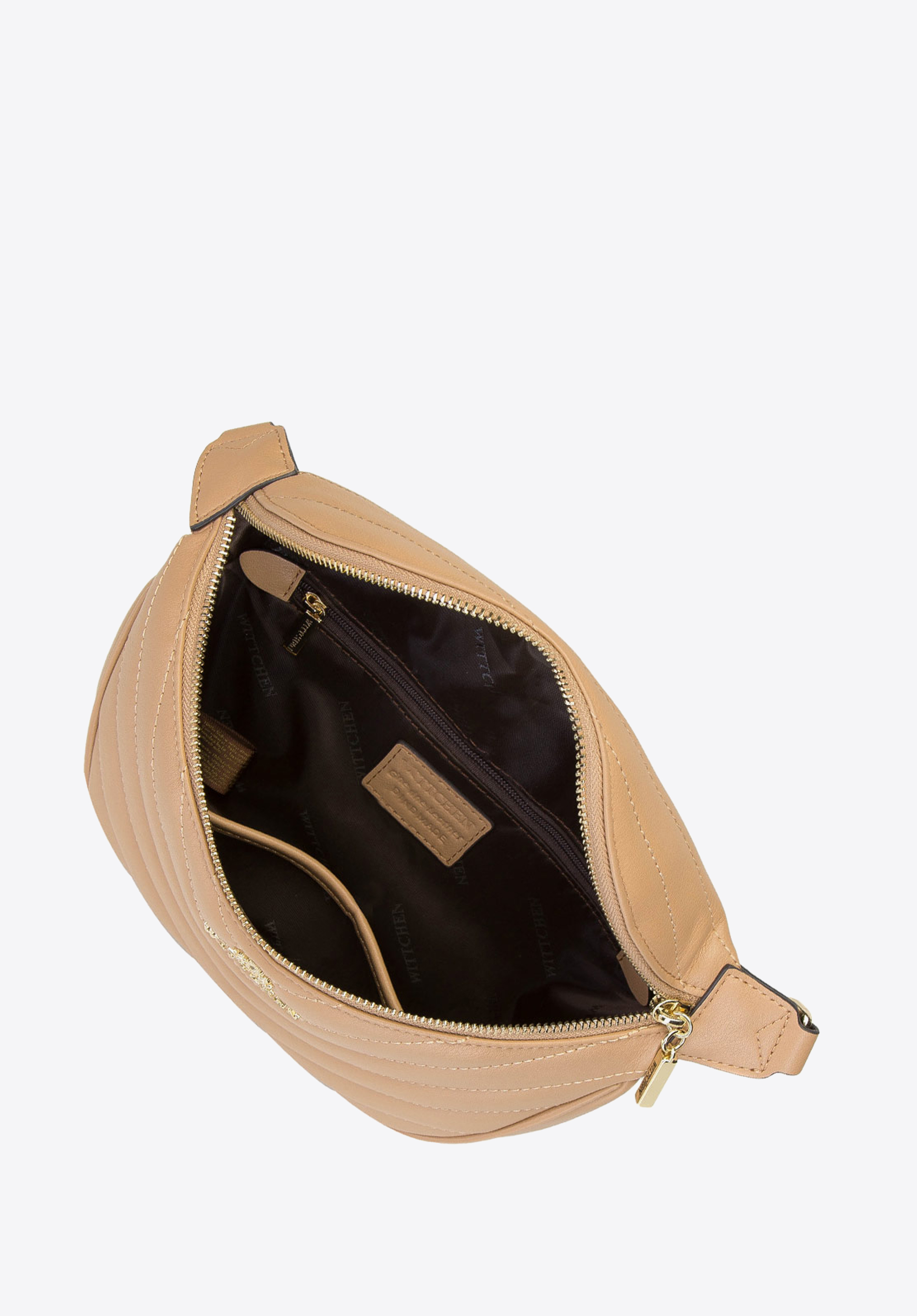 Damska torebka nerka skórzana z ukośnym pikowaniem