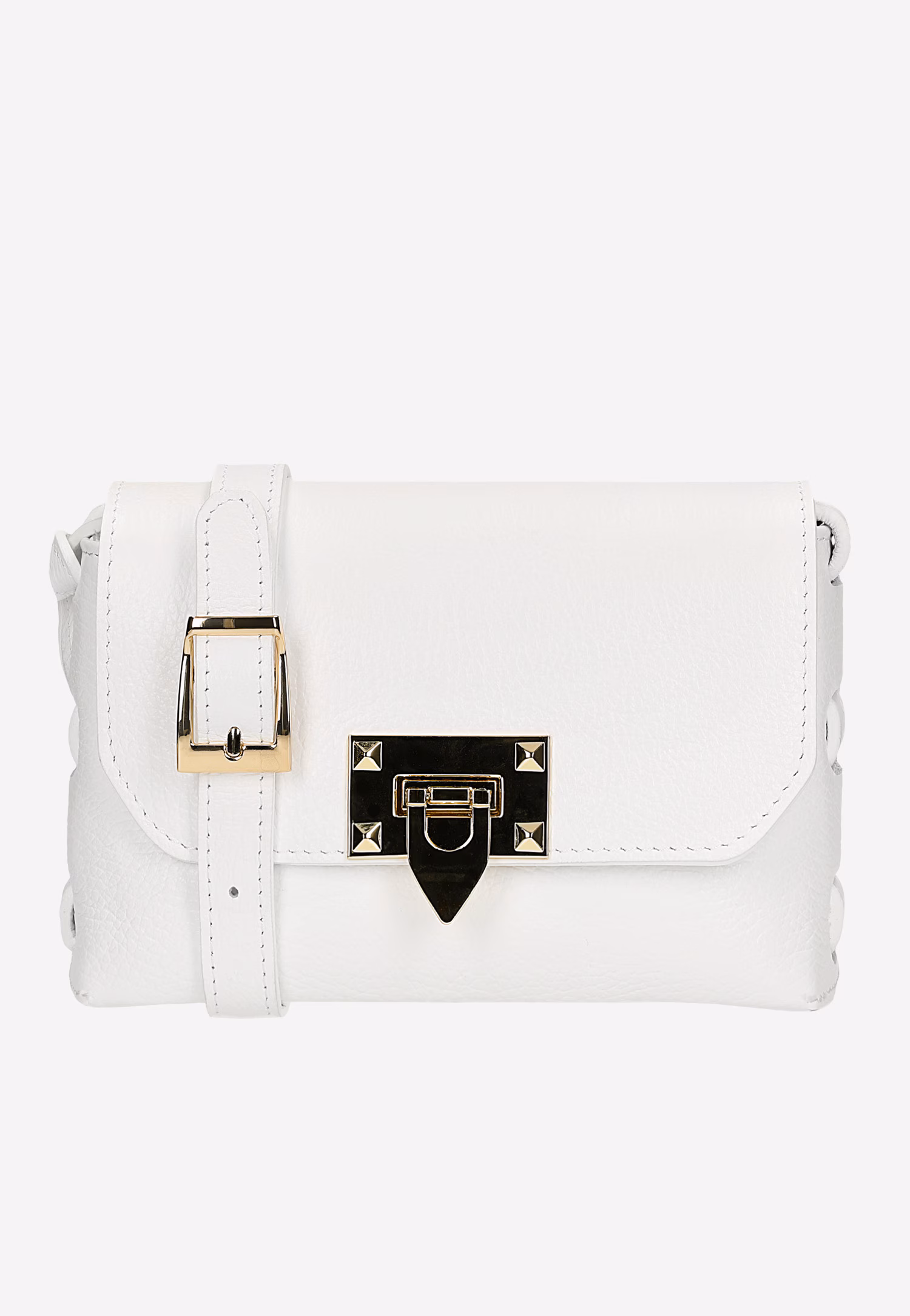 Biała wizytowa torebka ze skóry naturalnej