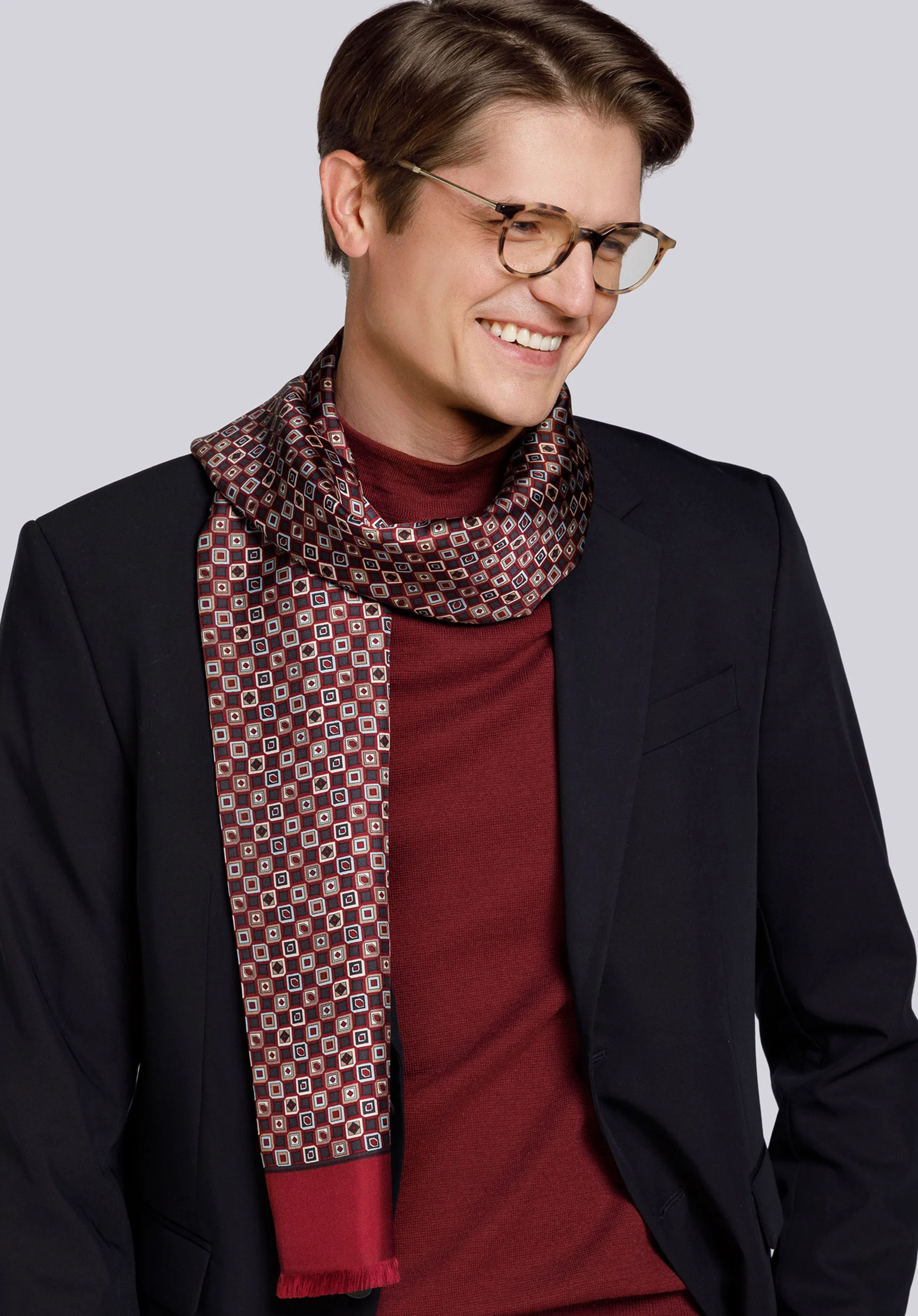 Męski szal z jedwabiu