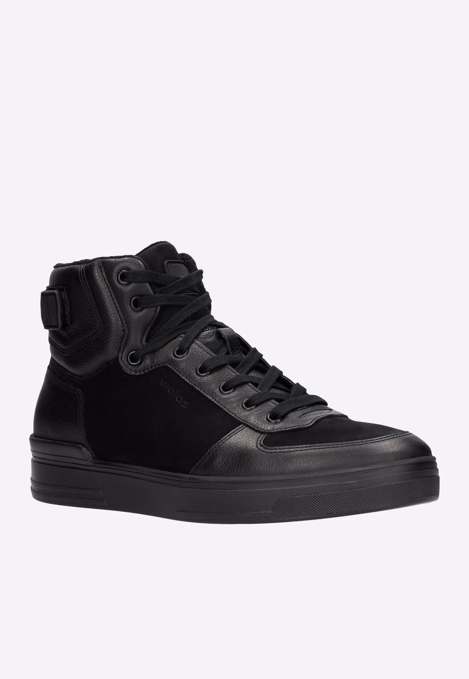 Białe skórzane trampki męskie za kostkę