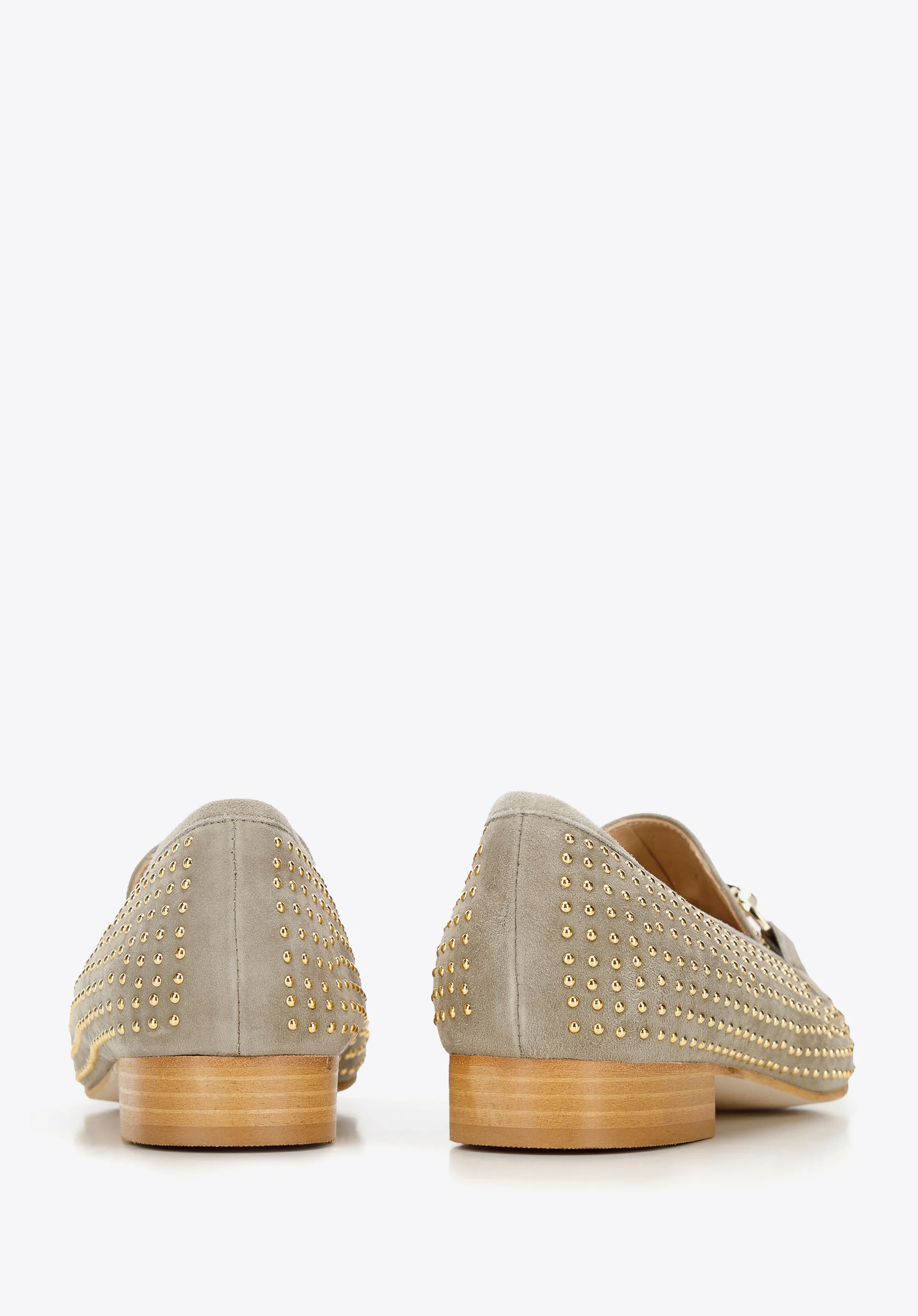 Damskie mokasyny zamszowe z nitami