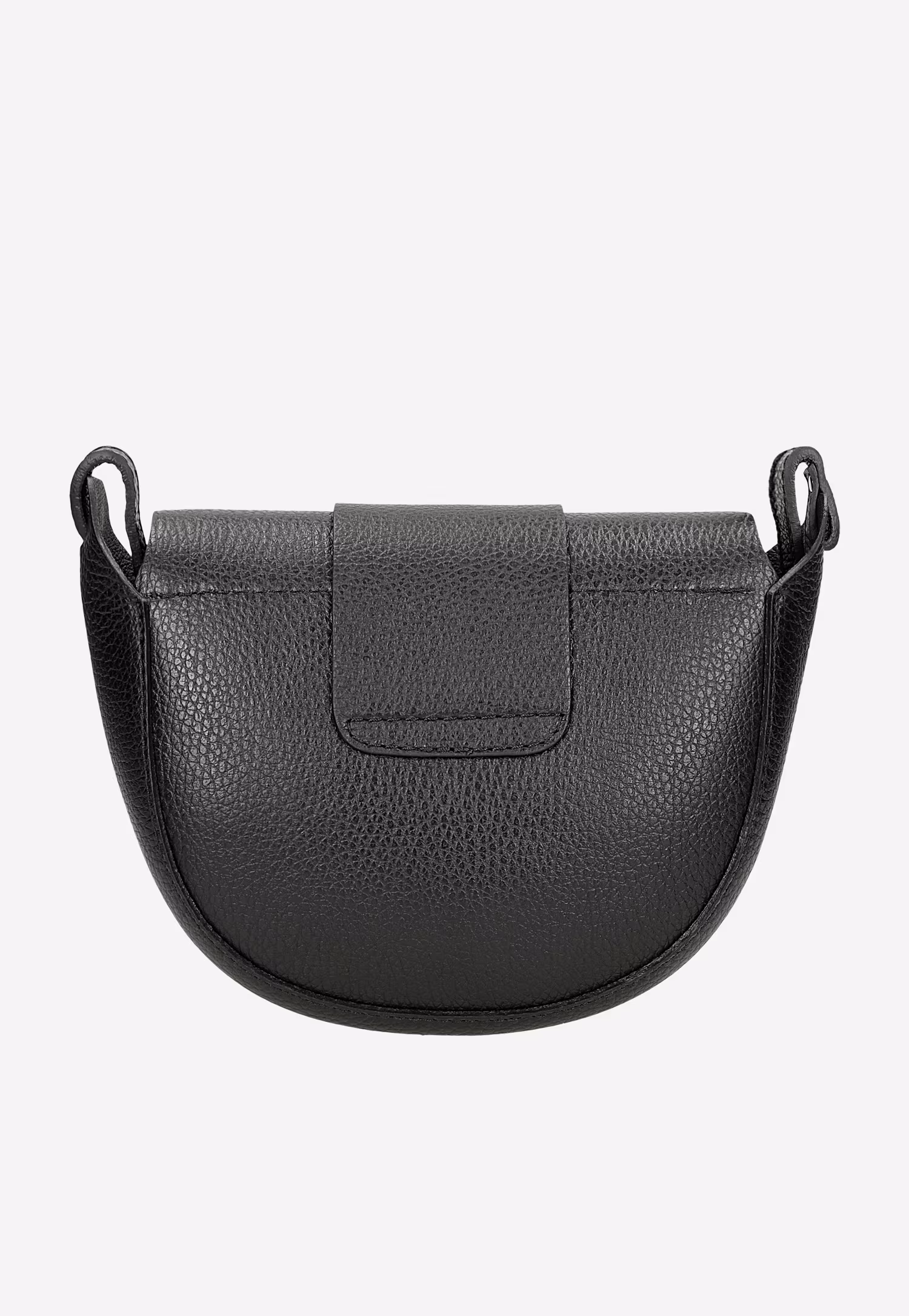 Jasnobrązowa skórzana torebka damska typu saddle bag