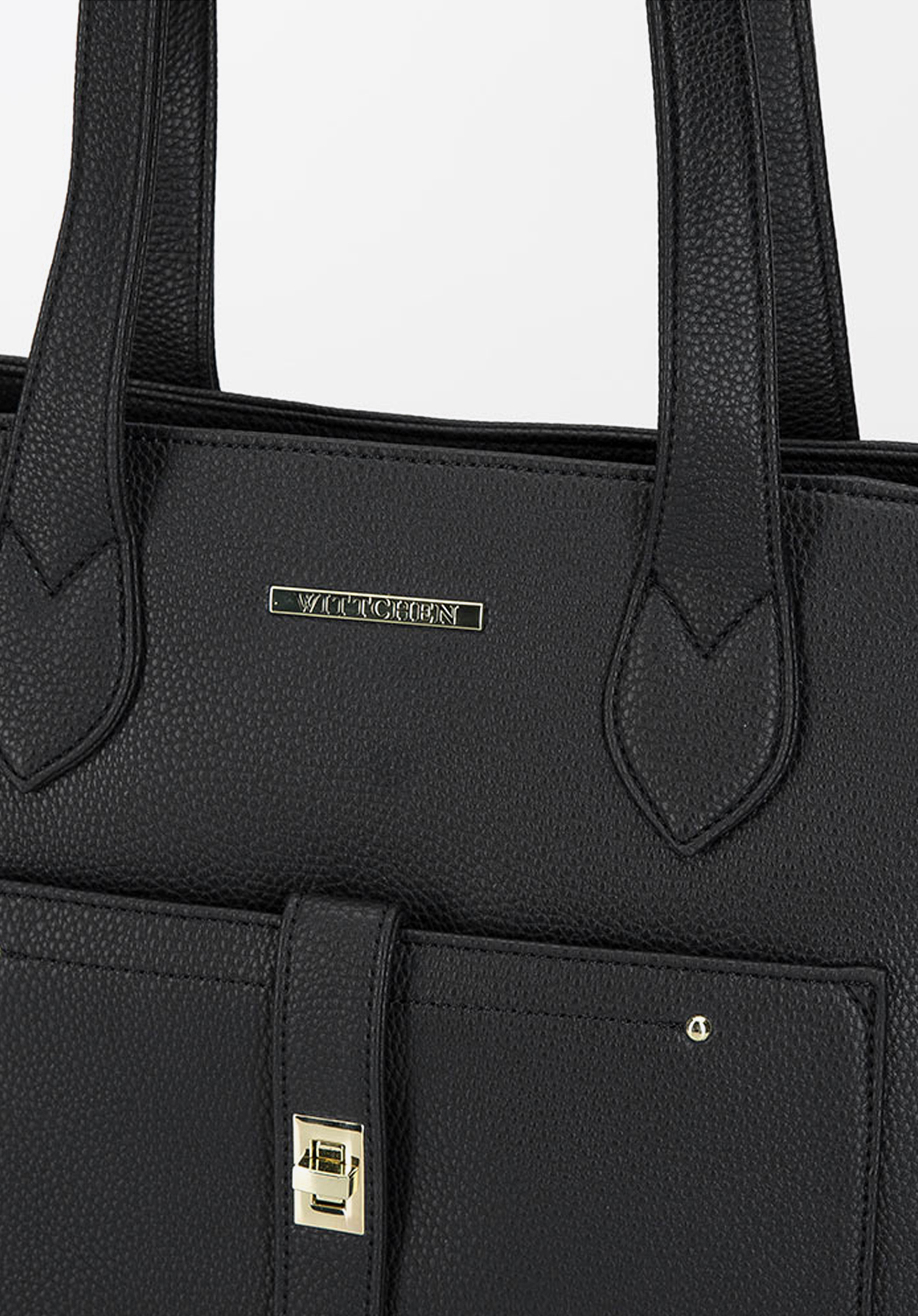 Torebka shopperka klasyczna z kieszenią z przodu